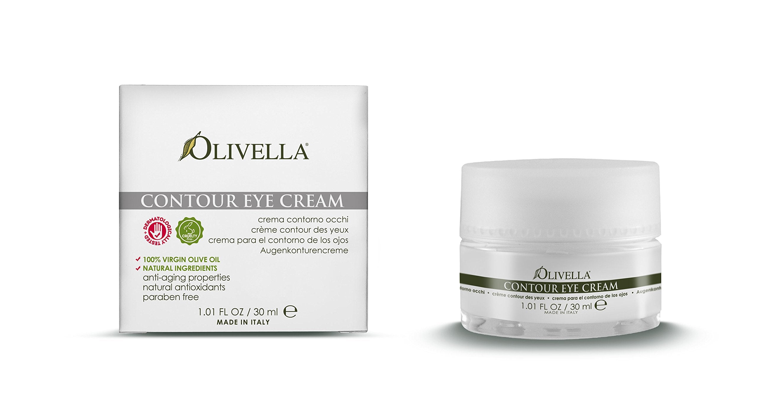 Olivella 100% Virgin Olive Oil Contour Eye Cream, 1.01 Oz