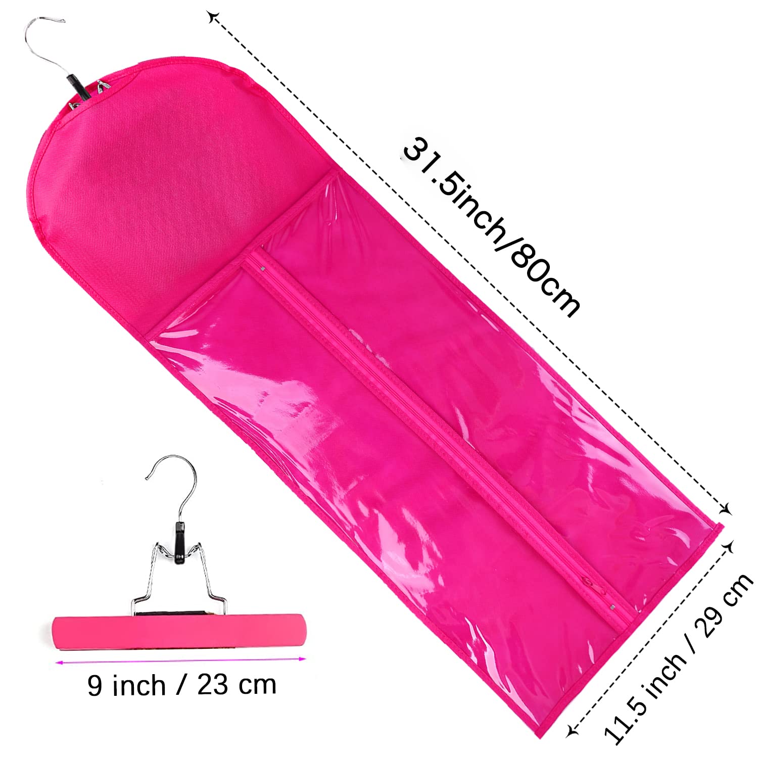 AIHOPESTO 3PCS Extra Long Wig Storage Bag with Wooden Hanger Hair Extension Storage Bag with Hanger Portable Dust-proof Portable