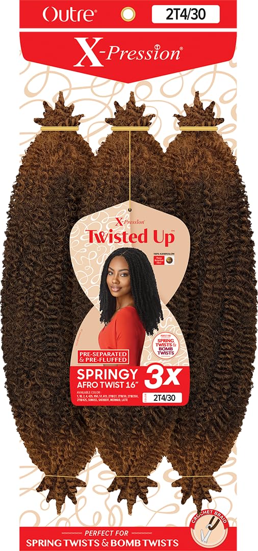 Outre X-Pression Synthetic Braid - 3X SPRINGY AFRO TWIST 16 (2T4/30)