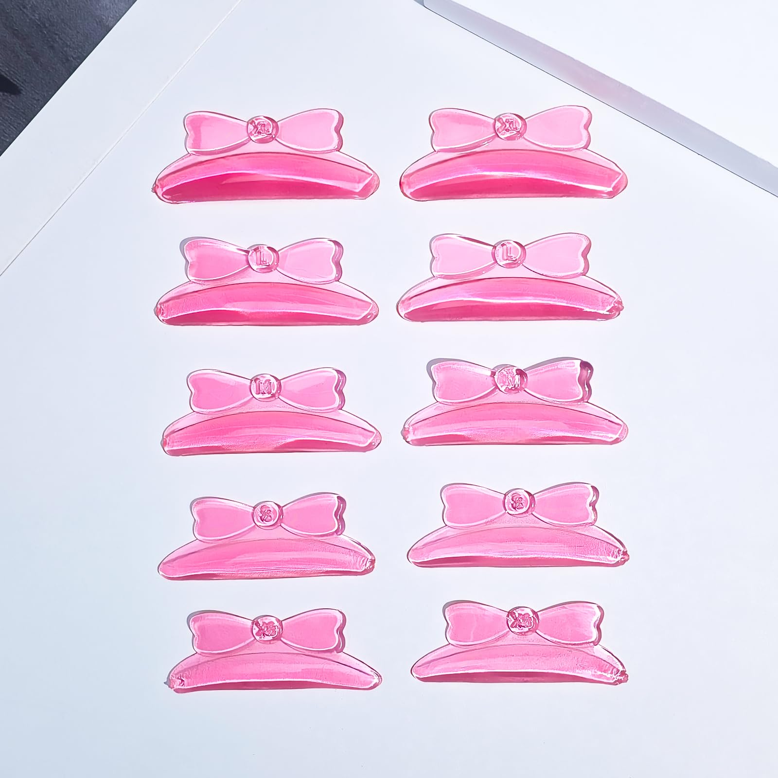 PERMANIA Lash Lift Rods, SelfAdhesive Super Soft 10 Pcs/5 Sizes Cute Bow Styles Lash Shields Extreme Eyelash Curler