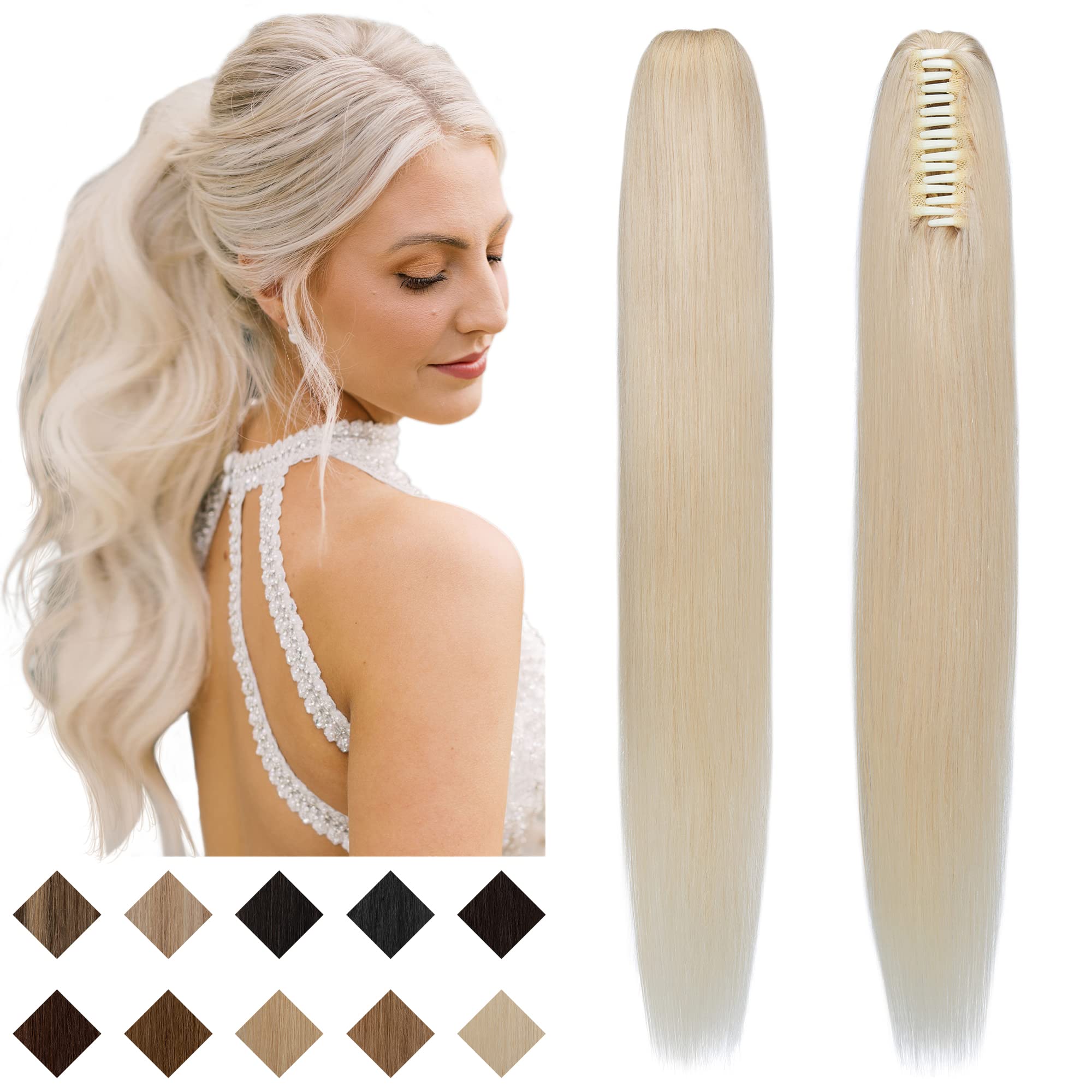 SEGO Claw Clip Ponytail Extension Human Hair 14 105g Clip in Ponytail Hair Extensions Real Human Hair Pony Tails Hair Extensions
