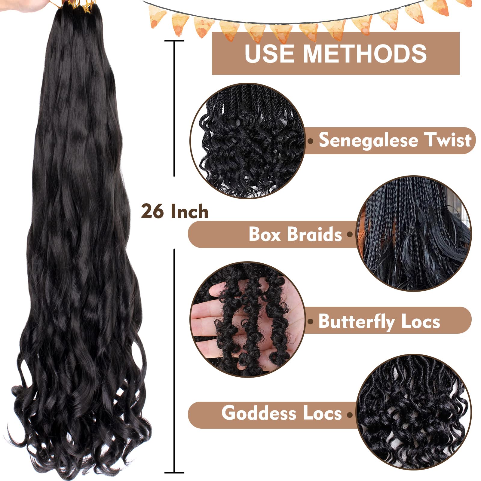 Cookoo 26 Inch French Curly Braiding Hair 9 Packs Pre Stretched Braiding Hair Bouncy Loose Wave Crochet Braids For Black Women S