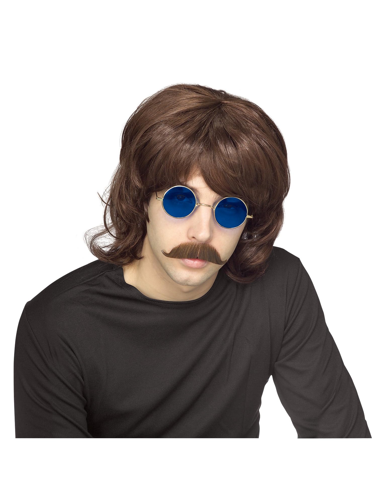 Rubie's mens Characters 70's Shag Brown Wig, Brown, One Size Party Supplies, Brown, One Size US