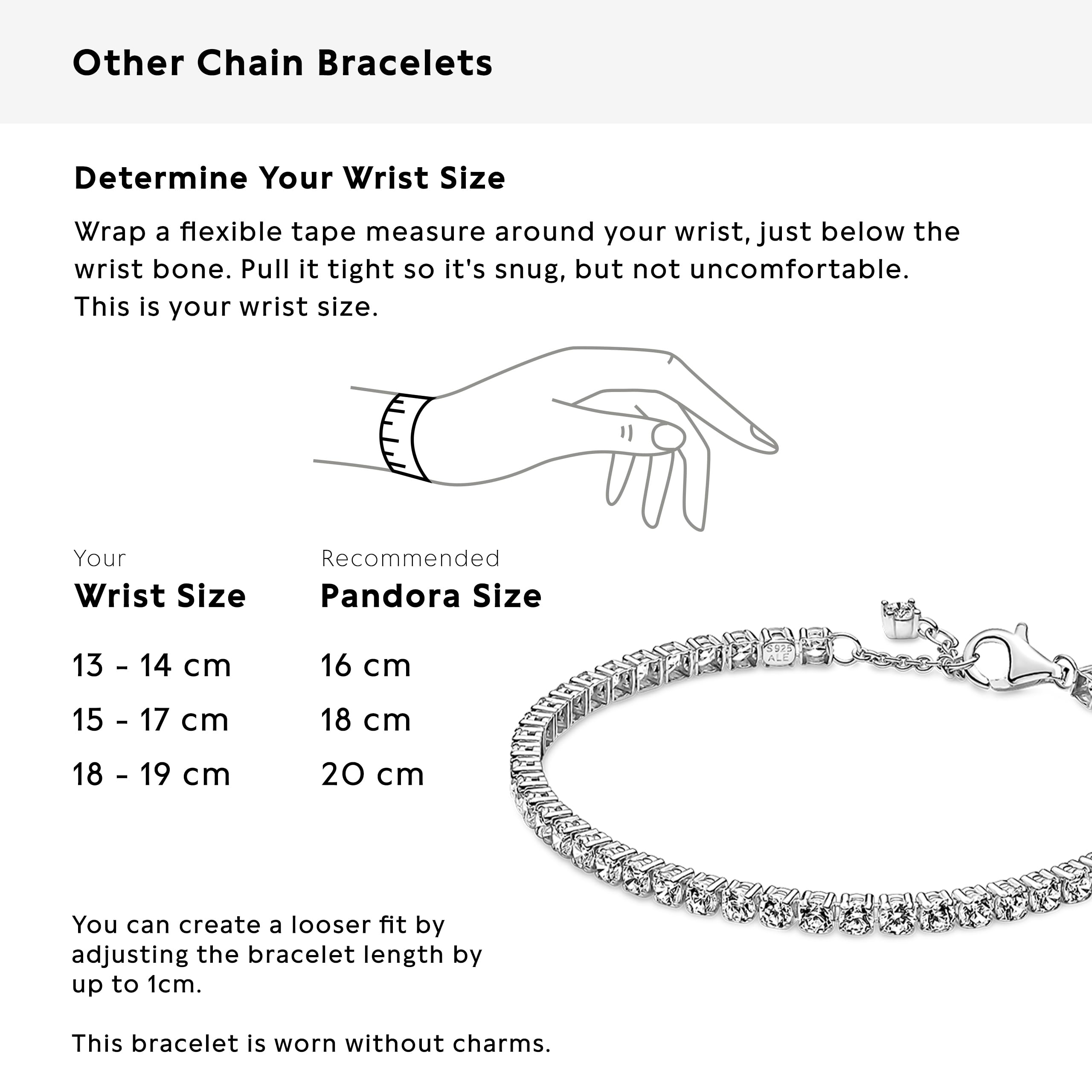 Pandora Sparkling Tennis Bracelet - Sterling Silver & Cubic Zirconia Bracelet for Women Timeless Collection - Gift for Her - 18
