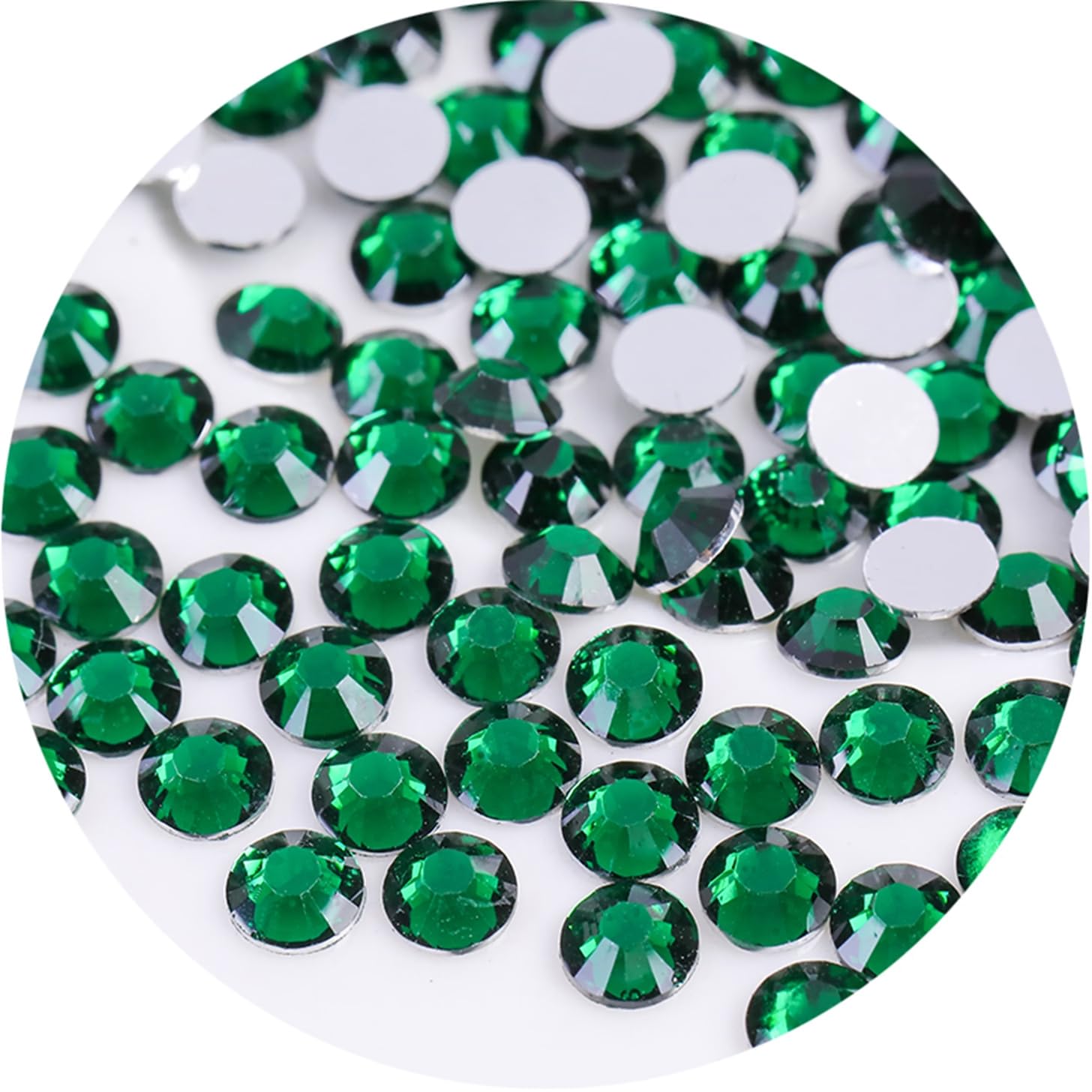 1440 Pcs SS20 5mm Flatback Rhinestones for Nails Art Crafts Glitter Round Gems Crystals DIY Clothes Shoes(Dark Green)