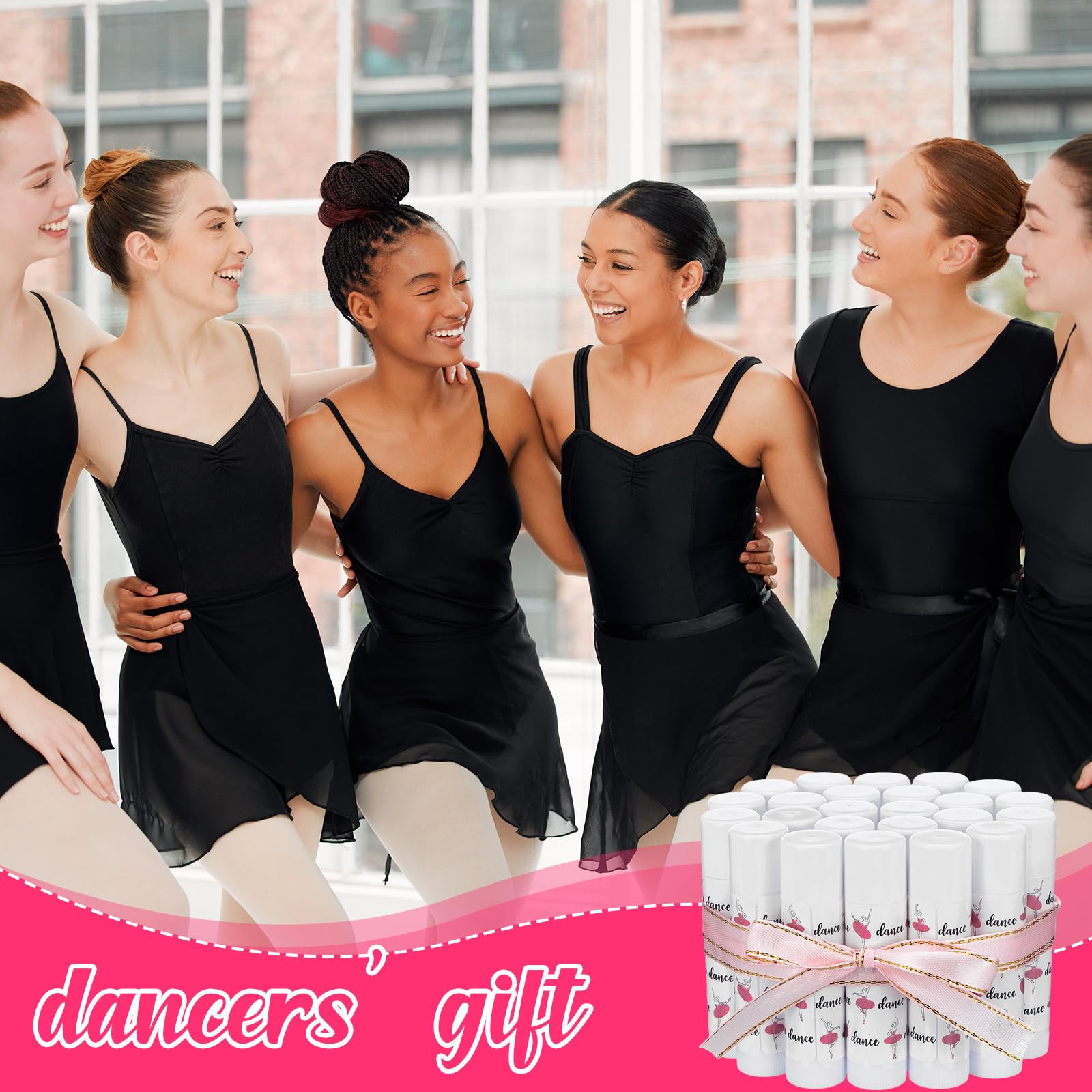 Dansib 24 Pack Dance Theme Ballet Lip Balms Bulk Moisturizing Lip Balms Gift Ballet Gifts Lip Balm Christmas Thanksgiving Day Da