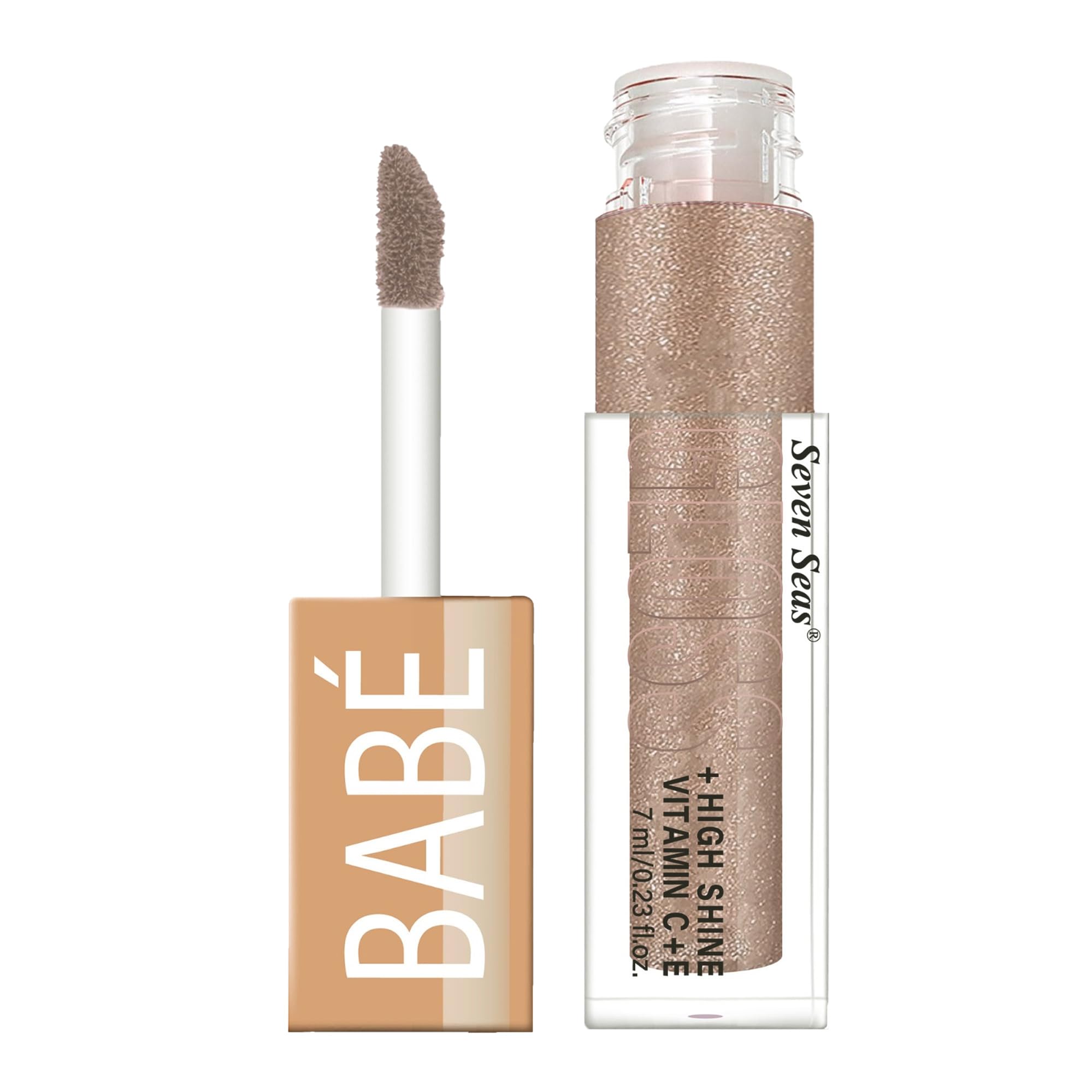 Seven Seas Babe Glittery Lip Gloss With High Shine Lip Color For Glossy Look |Lightweight Non Sticky Lip Shiner For Moisturizing