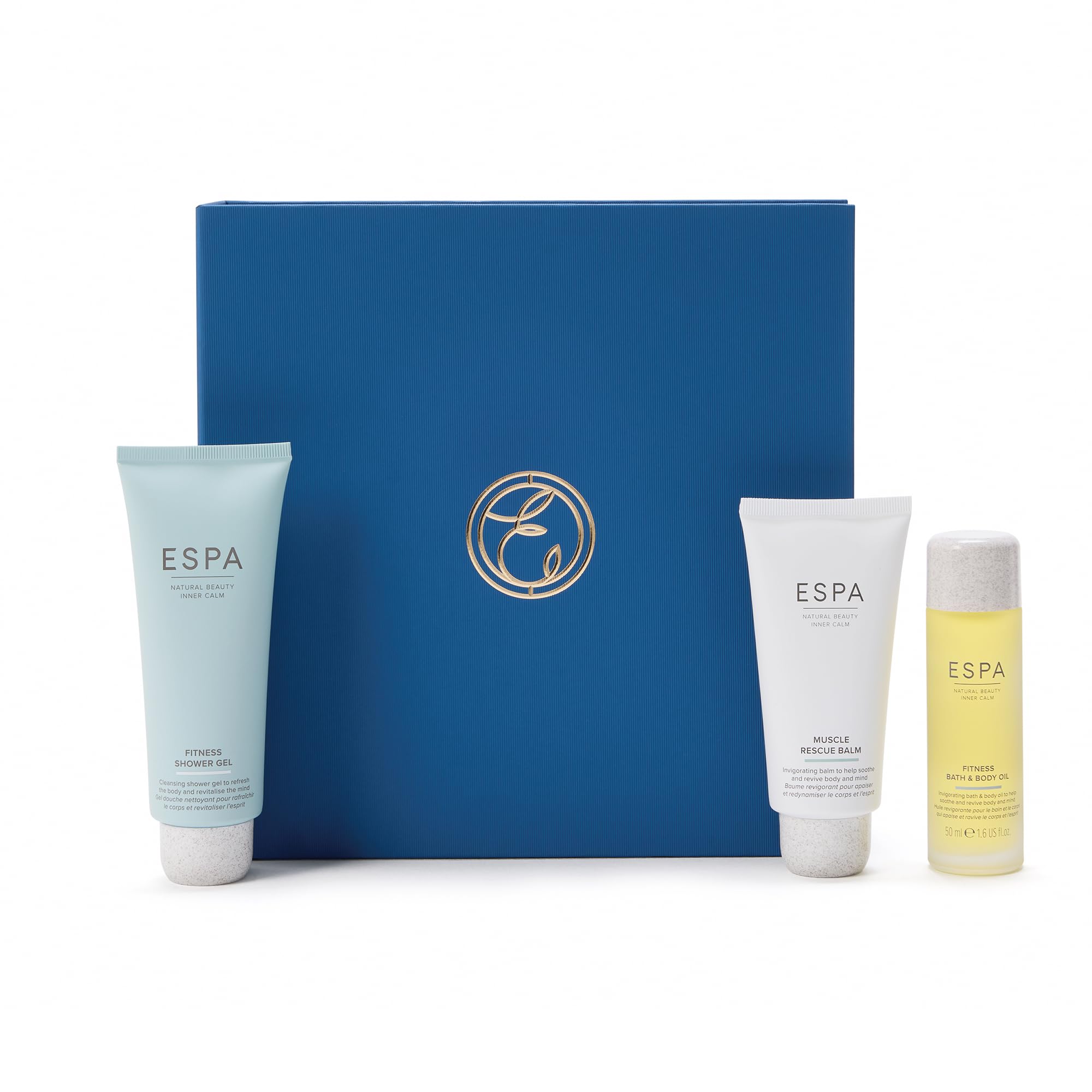 ESPA Fitness Collection | Muscle Rescue Balm, Body & Shower Gel with Peppermint, Eucalyptus & Lavender for Post-Workout Recovery