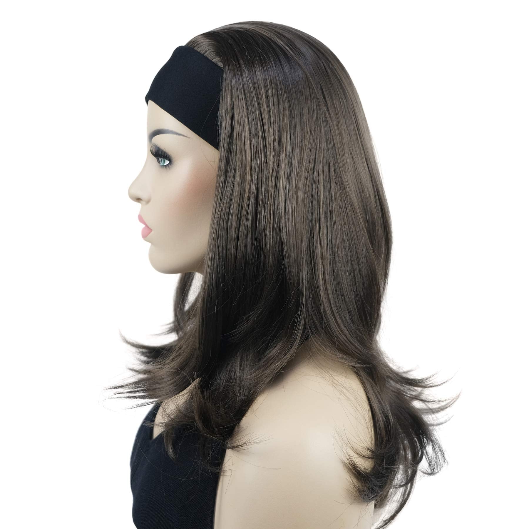 Lydell Long Straight Wave Headband Synthetic Wigs (Medium Ash Brown)