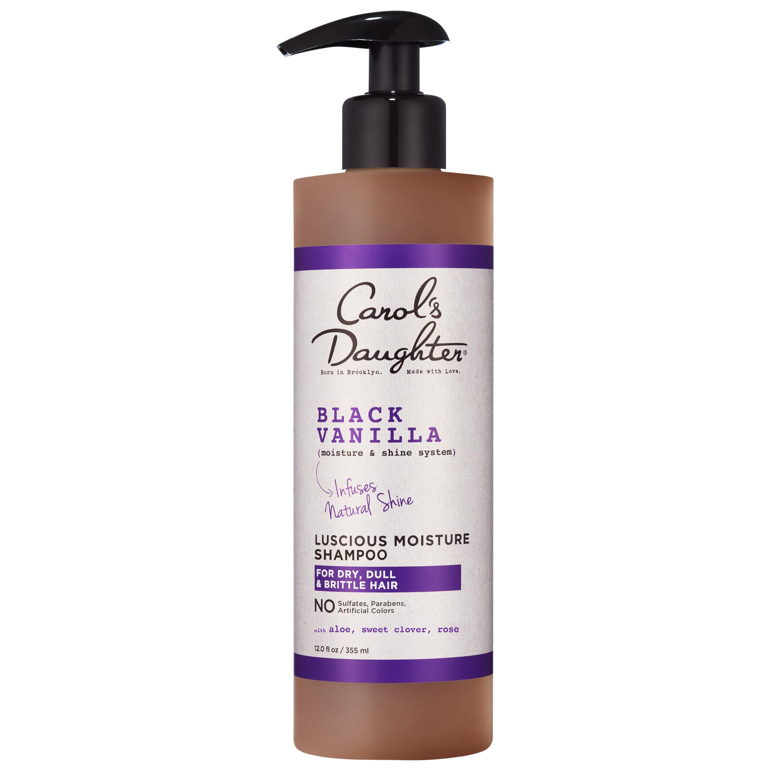 Carol's Daughter Black Vanilla Moisture Sulfate Free Shampoo for Curly, Wavy or Natural Hair, Moisturizing Hair Care for Dry, Da