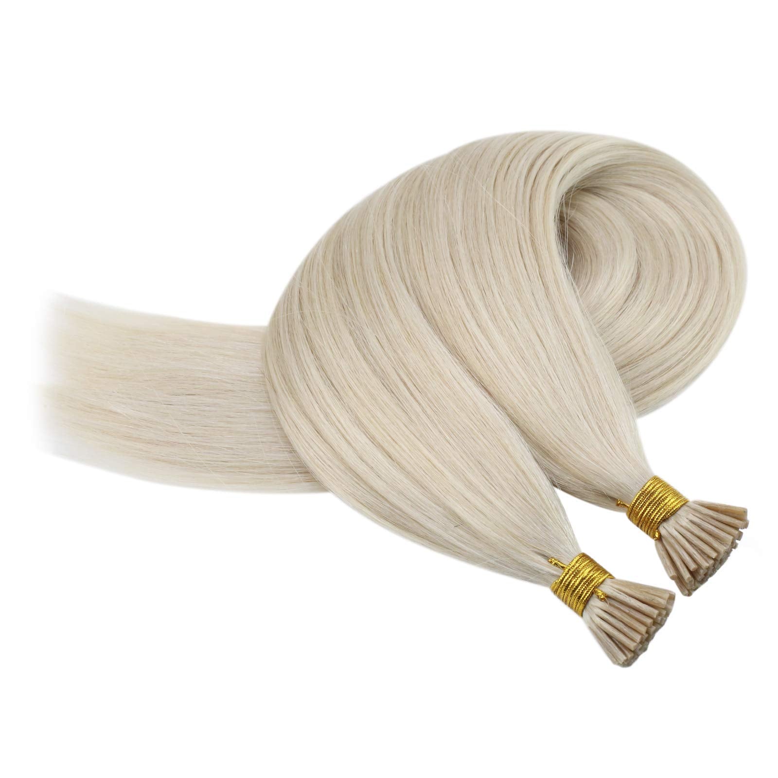 Sunny Itip Hair Extension Real Human Hair Blonde 100S I Tip Hair Extension Human Hair Platinum Blonde Cold Fusion Itips Hair Ext