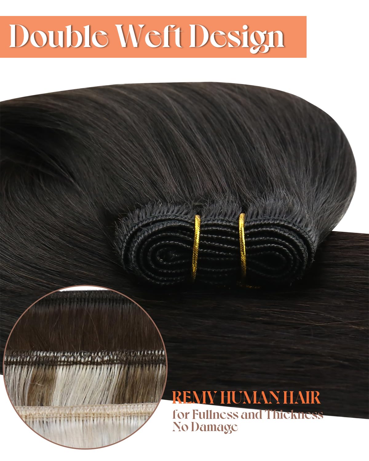 Sunny Hair Sew in Hair Extensions Natural Black Hair Weft Extensions Human Hair Black Sew in Real Human Hair Extensions Weft for