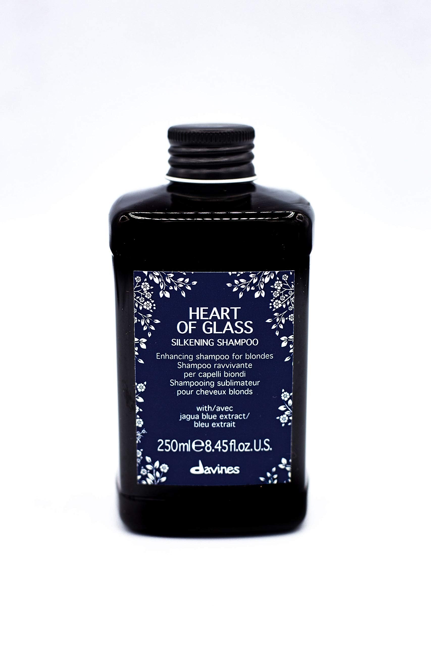 Davines Heart of Glass Silkening Shampoo for Blonde Care, 8.45 fl. oz. (Pack of 1), Black