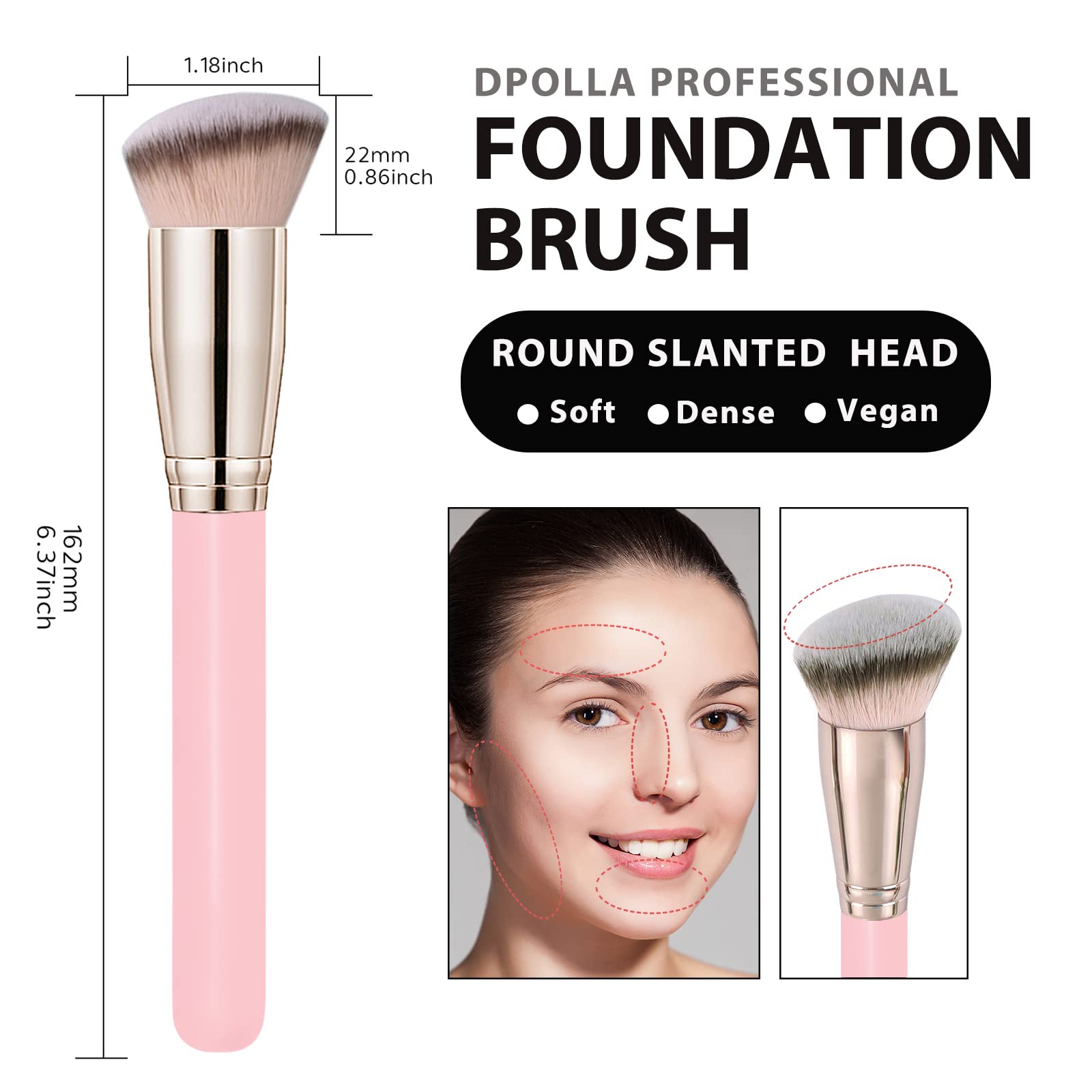 Makeup Brushes Dpolla Pro Foundation Brush And Flawless Concealer Brush Perfect For Any Look Premium Luxe Hair Contour Brush Per