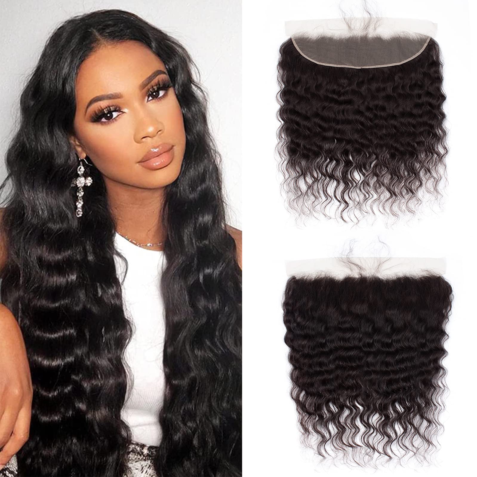Loose Wave Ear To Ear 13X4 Hd Lace Frontal Closure 100% Unprocessed Brazilian Virgin Human Hair Lace Frontal Closure 180% Densit