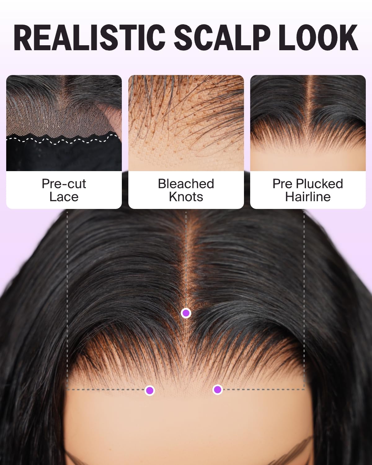 Megalook Glueless Wig 6X5 Closure Wigs Human Hair Upgraded Balayage Highlight Loose Wave Wig 220% Density Wear And Go Glueless W
