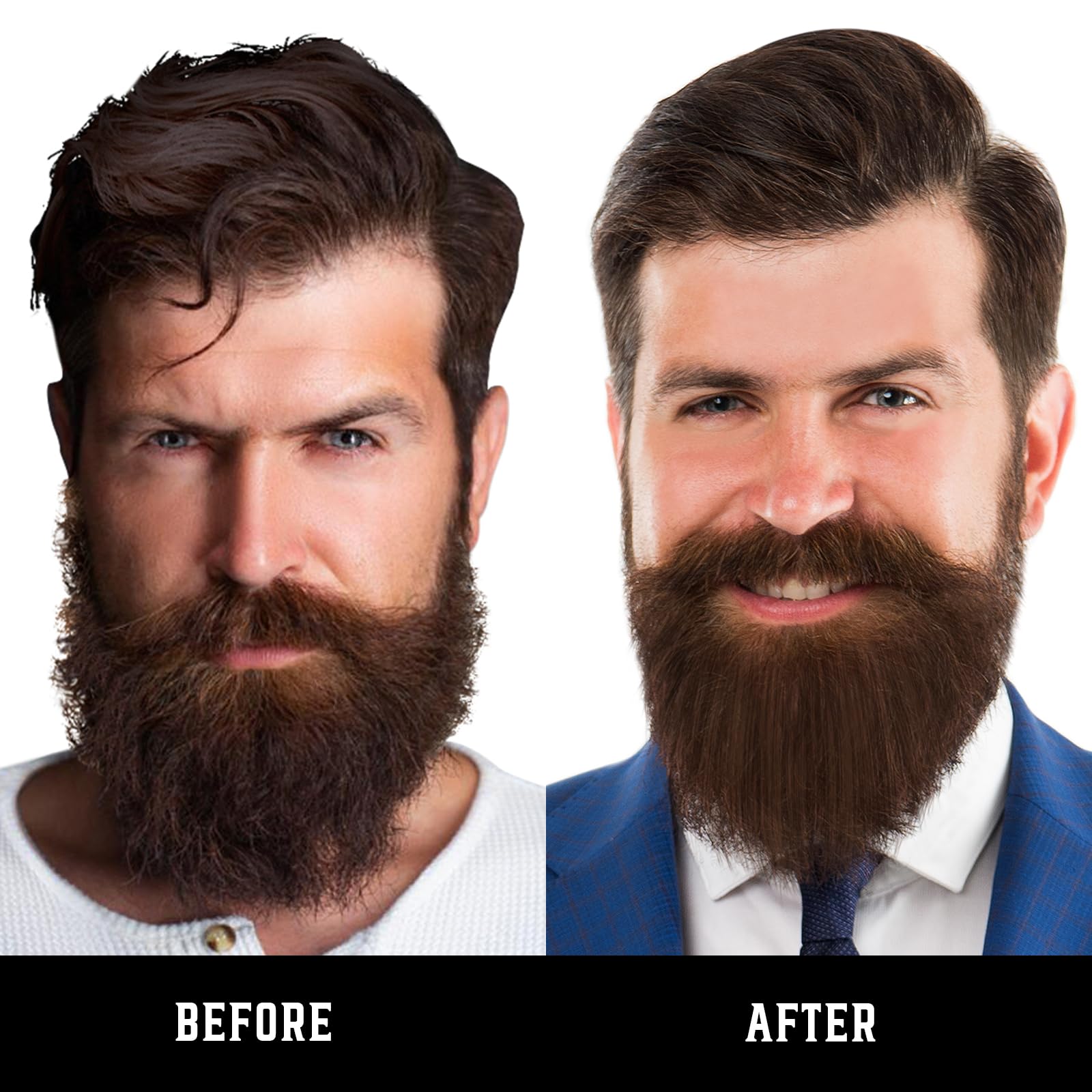 Febote Innovation Beard&Hair Straightener For Men W/Natural Boar Bristle Brush, Pear Wood Comb, Mustache Scissors And Travel Bag
