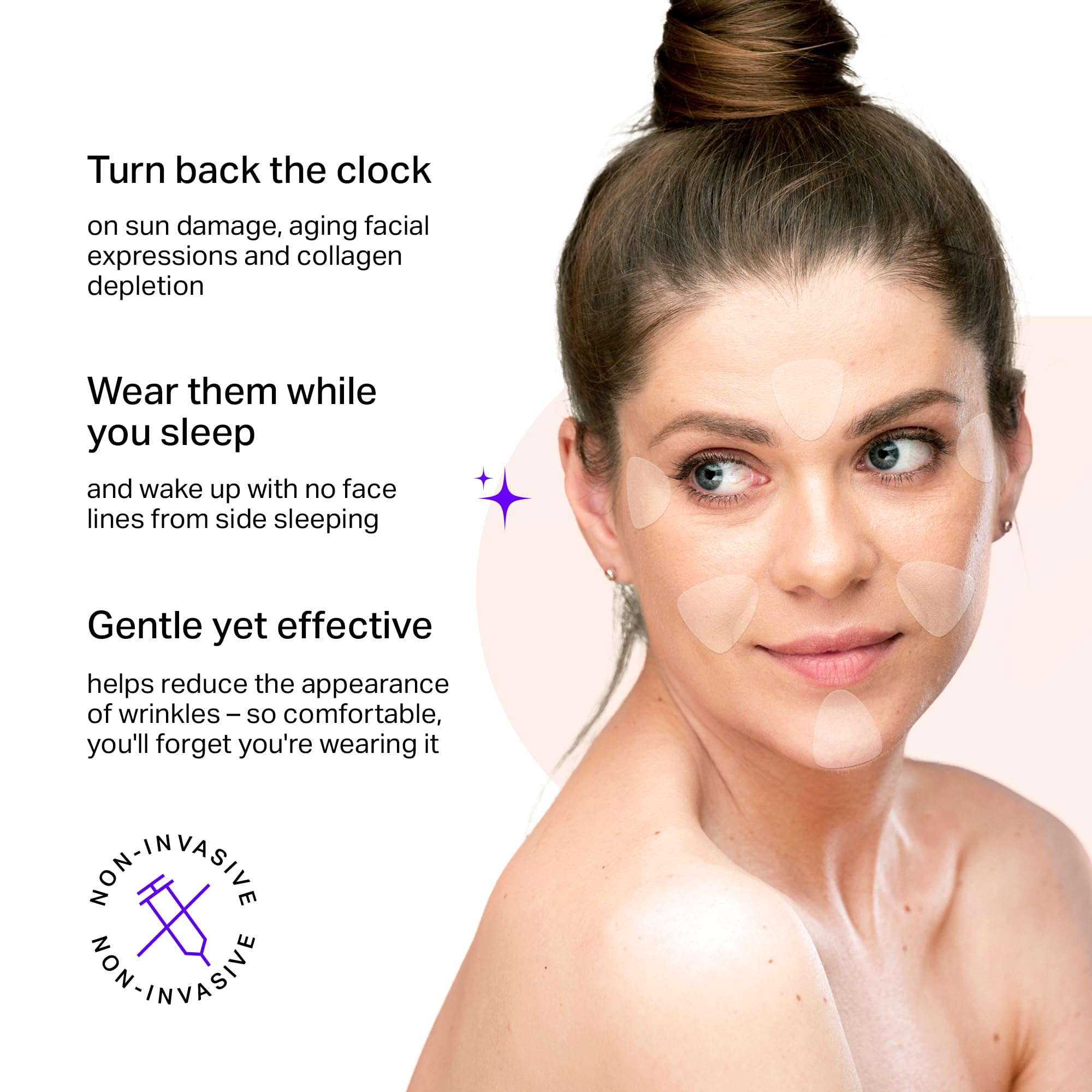 Blumbody Face & Forehead Wrinkle Patches - Mini Anti Wrinkle Facial Patches To Smooth Eye, Mouth, Forehead Wrinkles - Non-Silico