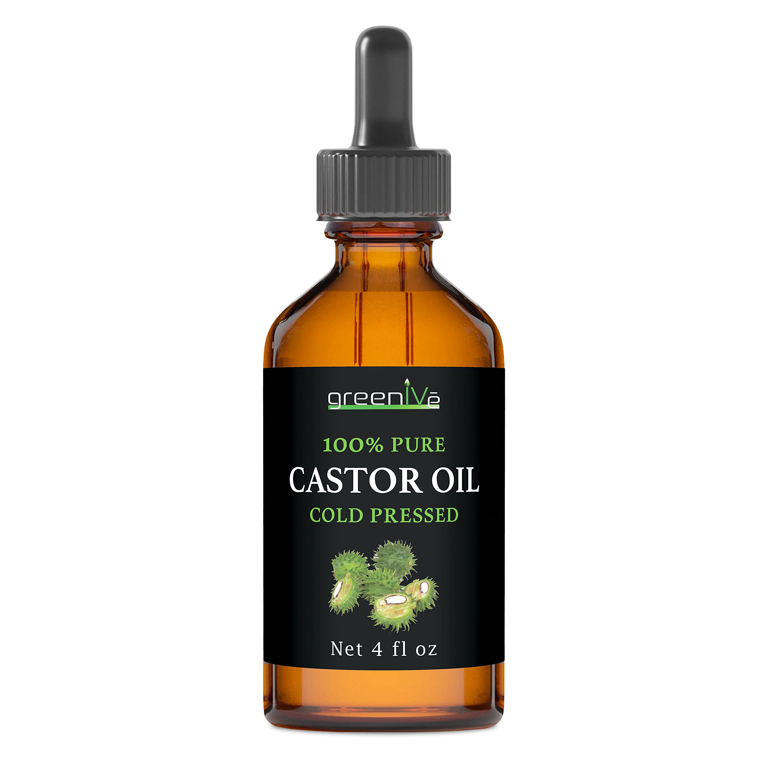 GreenIVe 100% Pure Cold Pressed Castor Oil - Hexane Free - 4 Fl Oz