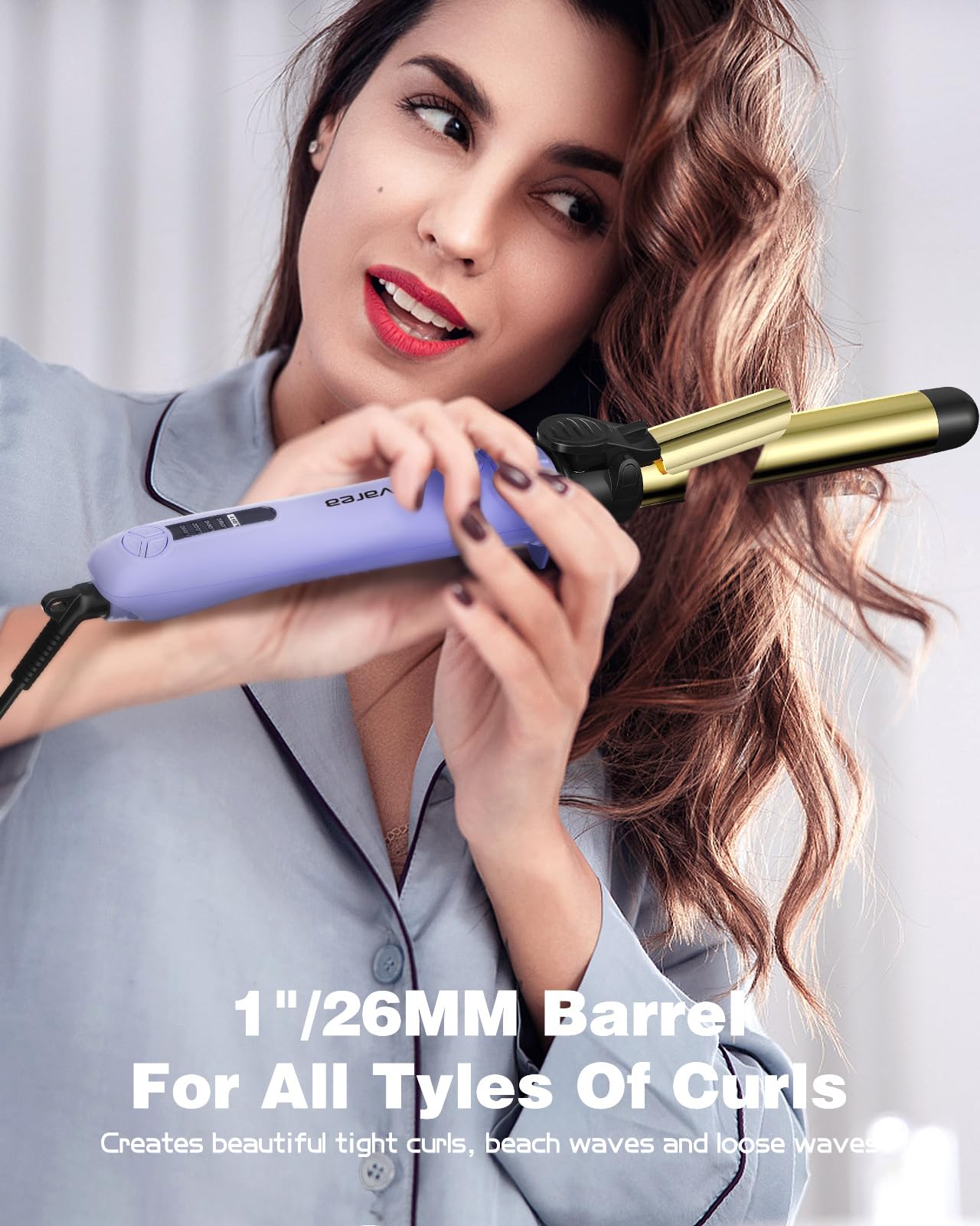 Rotating Curling Iron, 1inch Automatic Curling Iron, Rapid Heating Self Curling Hair Curler, zavarea Professional Hair Curling W