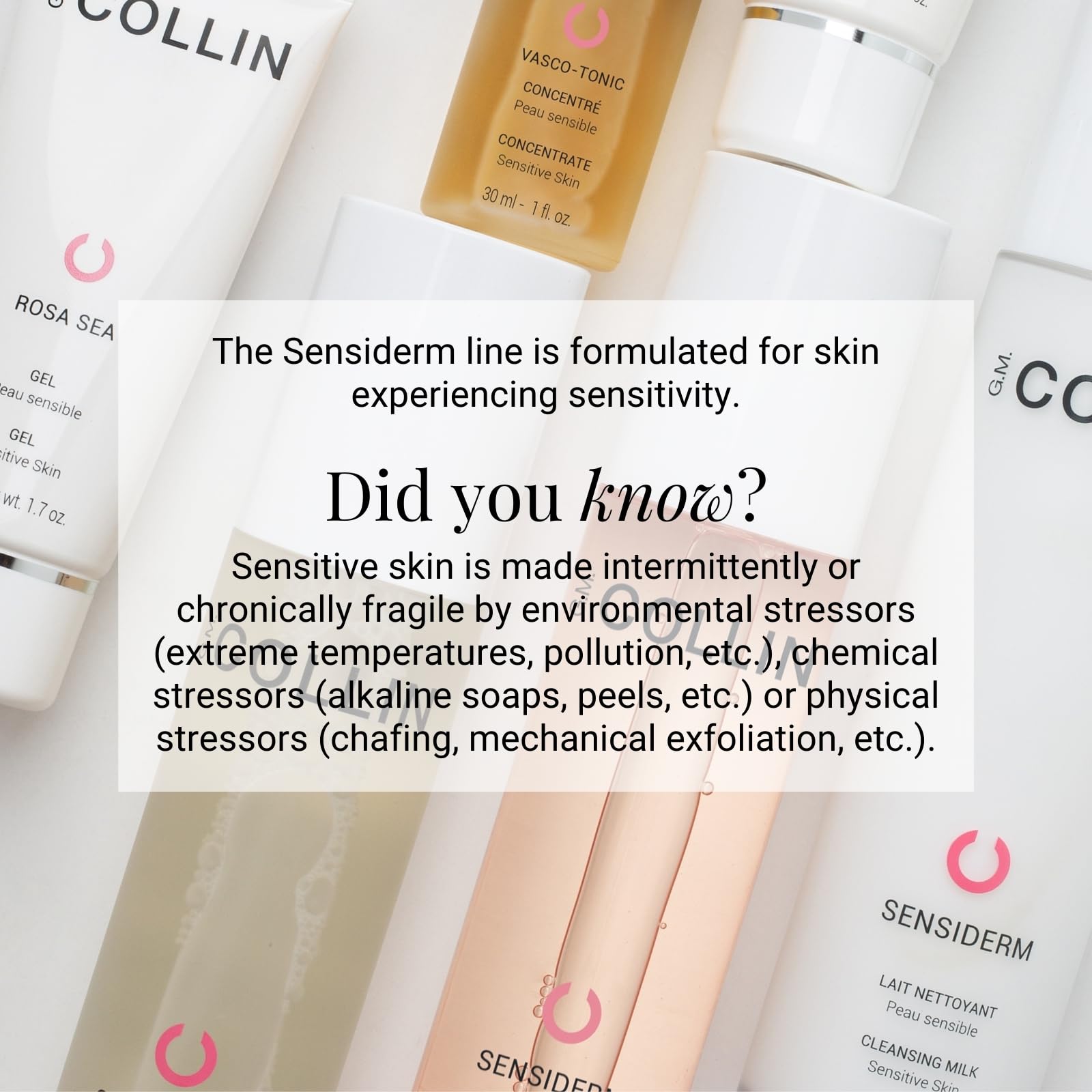 G.M. COLLIN Sensiderm Cleansing Milk | Gentle Face Cleanser for Sensitive Skin | Hydrating Makeup Remover