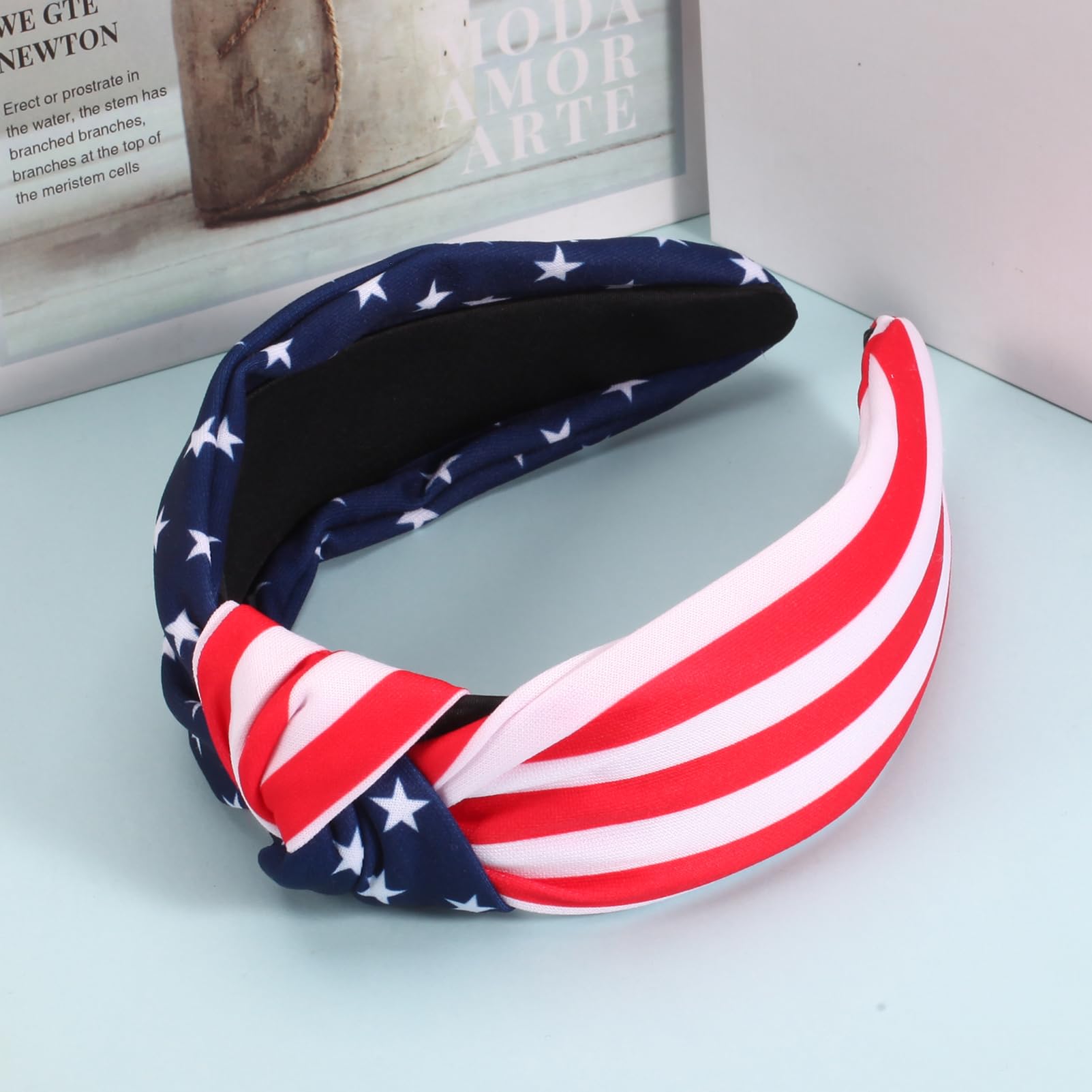 Ardorchid American Flag Headbands For Women Girls Patriotic Independence Day 4Th Of July Headband Usa Red White And Blue Star Ha