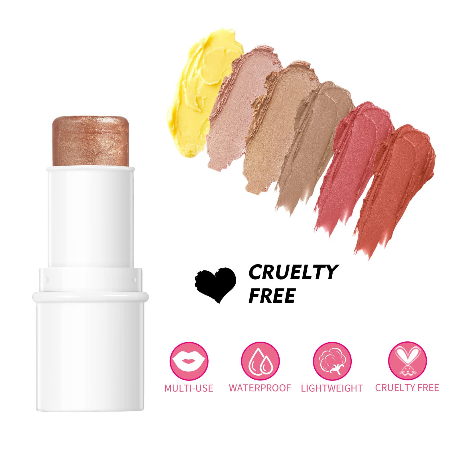 Meicoly Makeup Sticks Kit, Contour Stick,Blush Stick, Highlight Stick,Facial Repair Bronzer Shading Stick, Cruelty Free Multi St