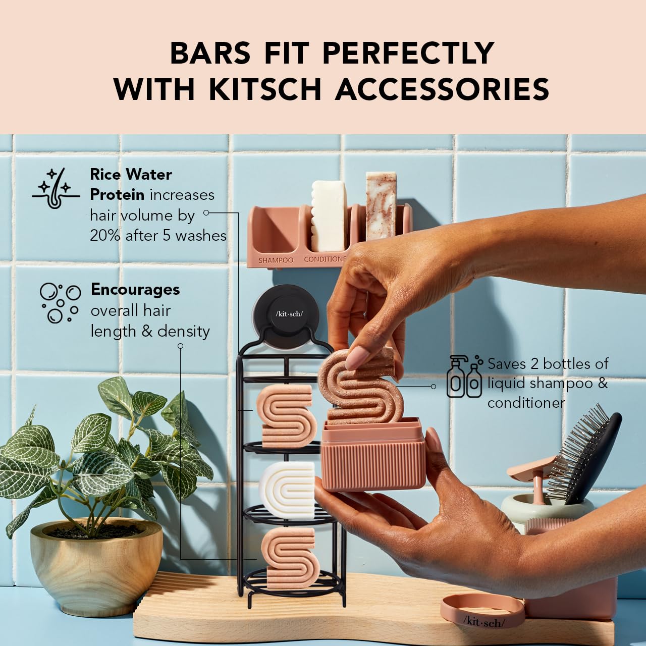 Kitsch Rice Water Shampoo Bar For Hair Growth  Rice Shampoo Bar For Strengthening Weak Or Damaged Hair  Made In Usa  Holiday Gif