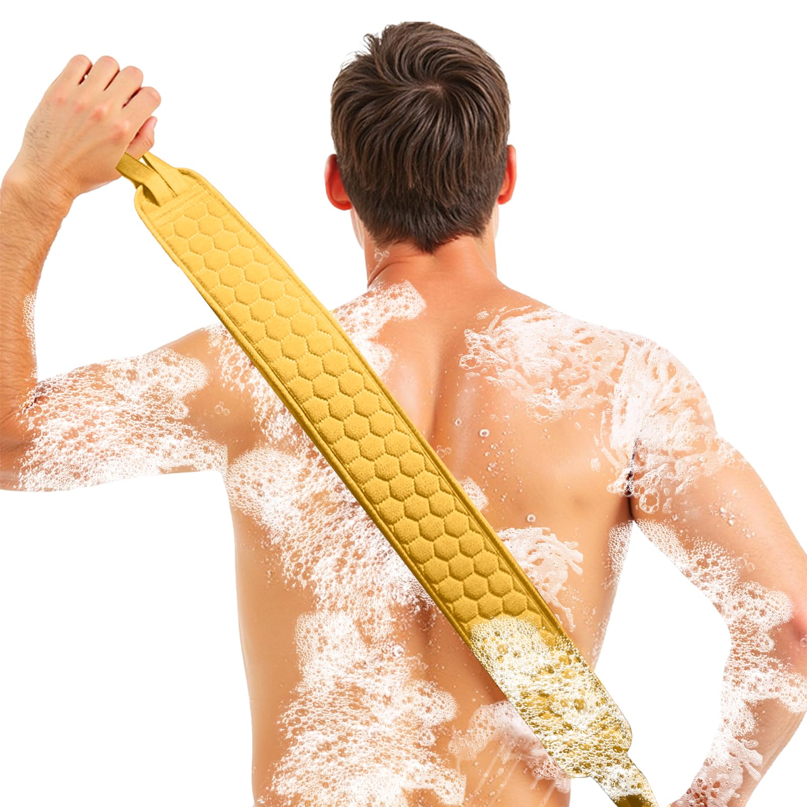 XNXA Back Scrubber for Shower with Handles, 40 Inch Extra Long DoubleSided Exfoliating Bath Strap, Textured Body Washer with Ex