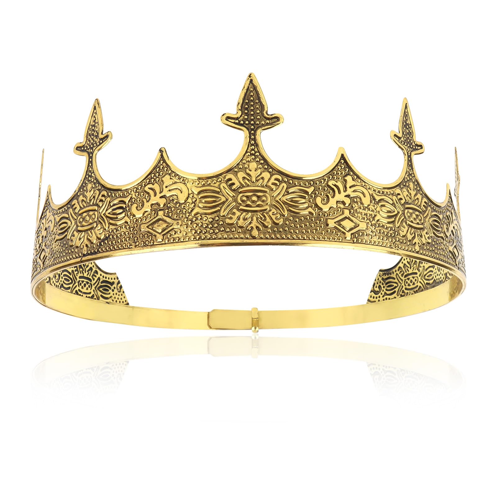 King Crown, CIEHER King Crowns for Men Baroque Royal Crown (Adjustable Size) Prom Crown Prince Tiara Evil Crown for Birthday Kin