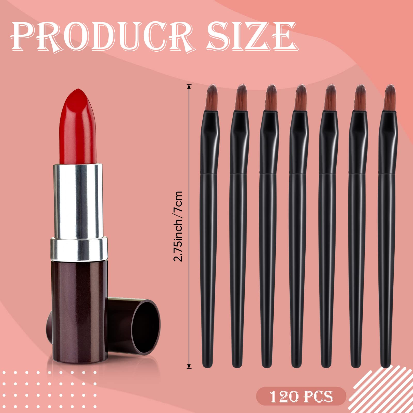 Yaomiao 120 Pcs Disposable Lip Brushes Small Lip Applicators Bulk Disposable Multifunctional Lip Brush For Lipstick Brush Makeup