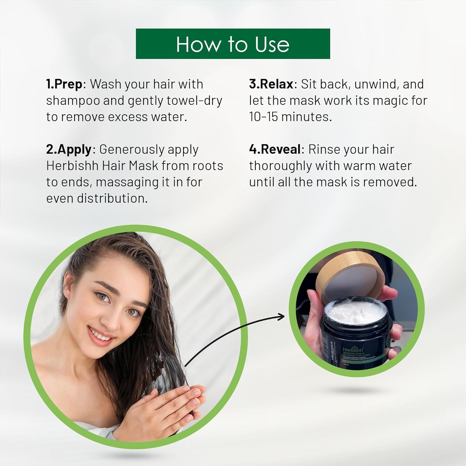 Herbishh Argan Hair Mask-Deep Conditioning & Hydration For Healthier Looking Hair- For Very Dry, Weak, Stressed Out Hair, No Sul