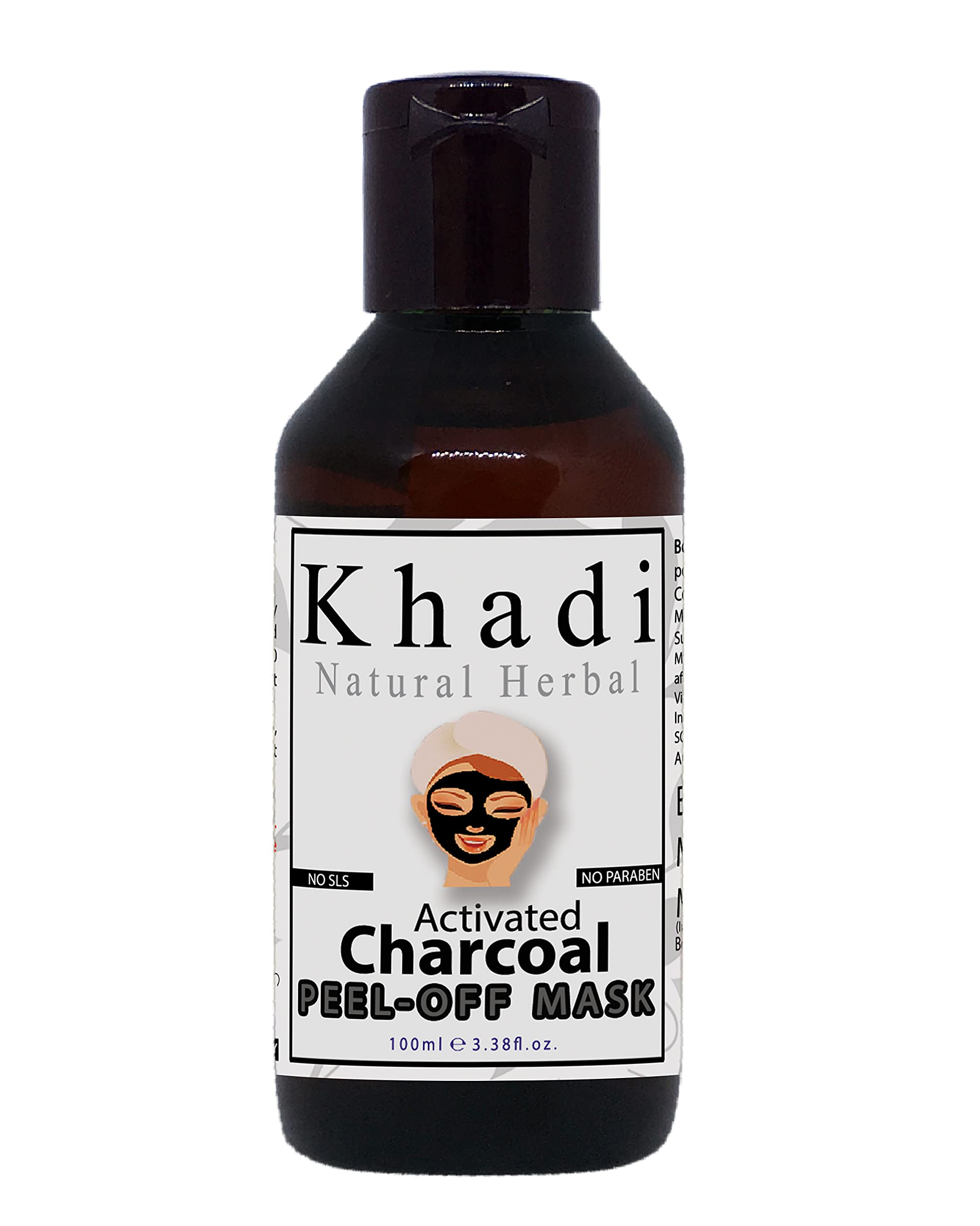 Khadi Natural Herbal Activated Charcoal Peel Off Mask For Women & Men | Blackhead Removal Deep Pore Cleansing Anti Acne Face Mas