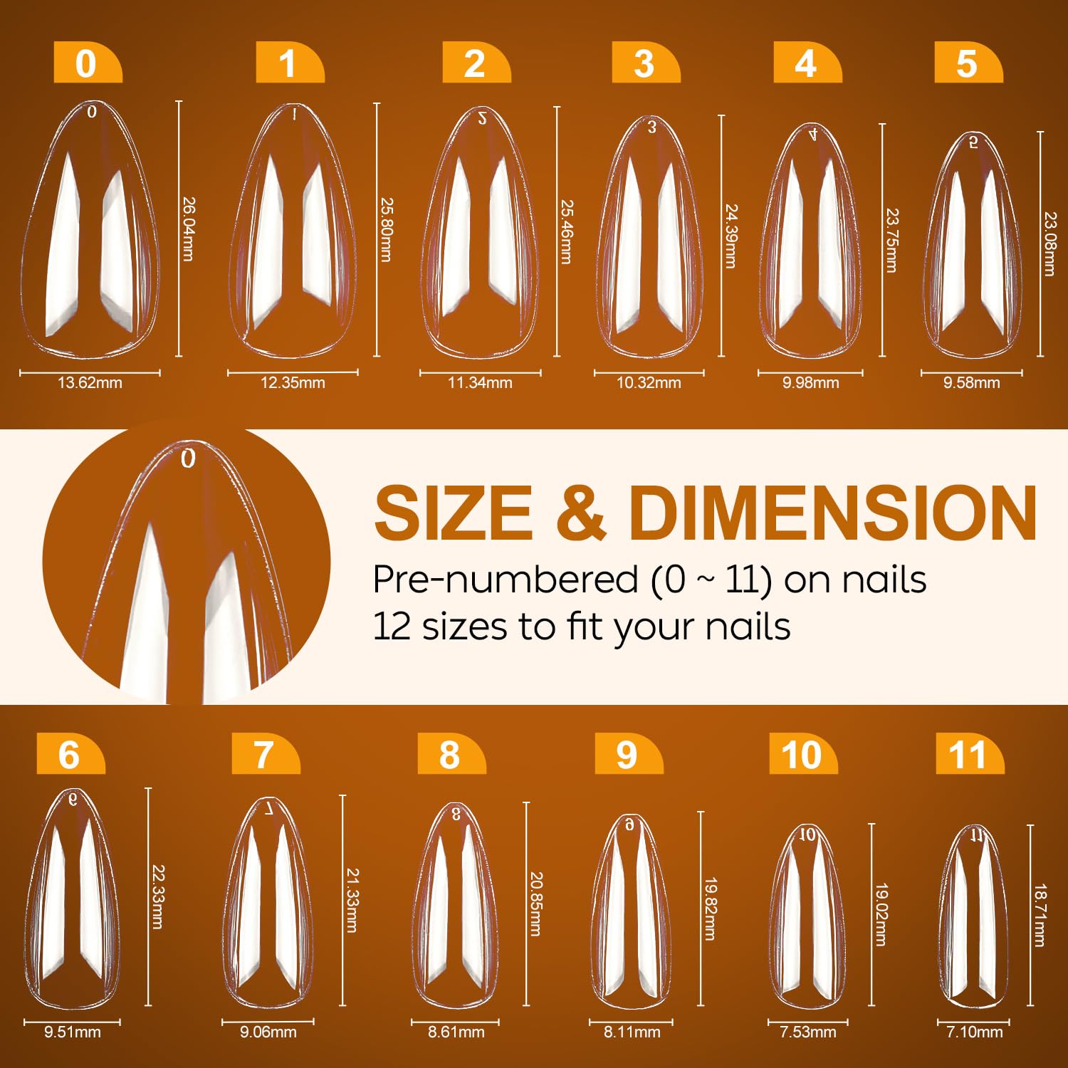 Nicedeco Gel Nail Tips Medium Stiletto Shape Nails, 504Pcs Clear Soft Tips Full Cover False Nails for Gel Nail Extensions Press