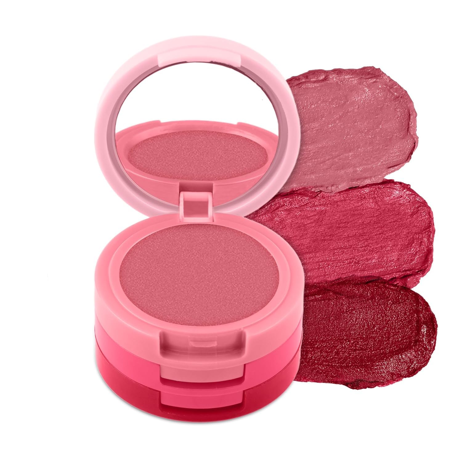 Prityka 3In1 Blush Makeup  3 Colors UltraSmoothy Cream Blush For Cheeks, MultiUse Cream Blushes Balm & Lip Tint, Hydrating, L