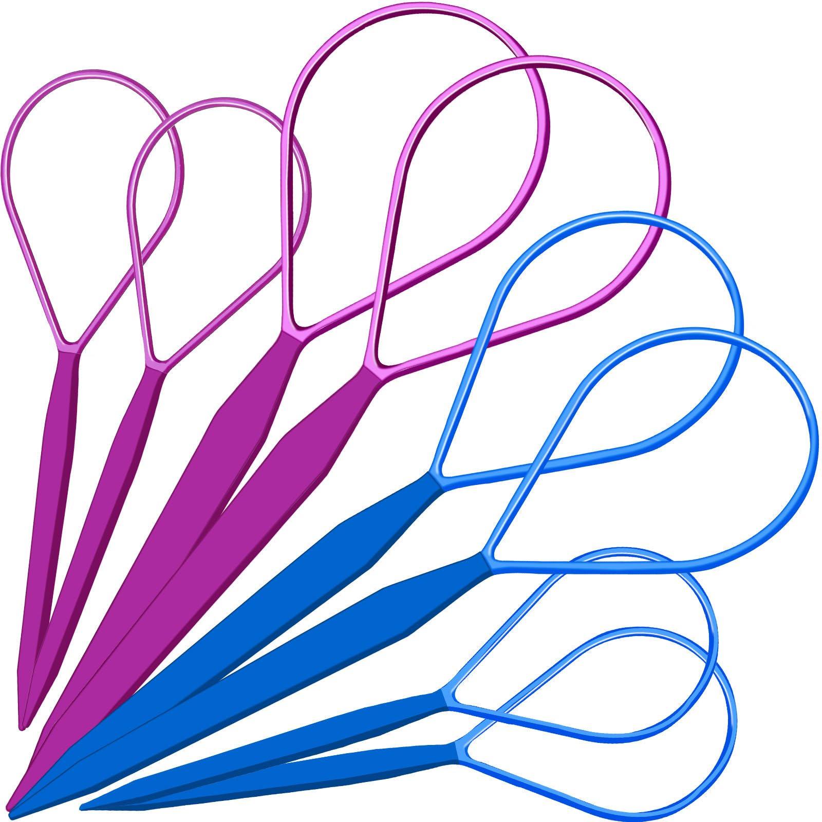 Teenitor Tail Hair Loop Styling Tool, Large + Small Hair Pull Through Tool Hair Accessories For Women, French Braiding Hair Tool