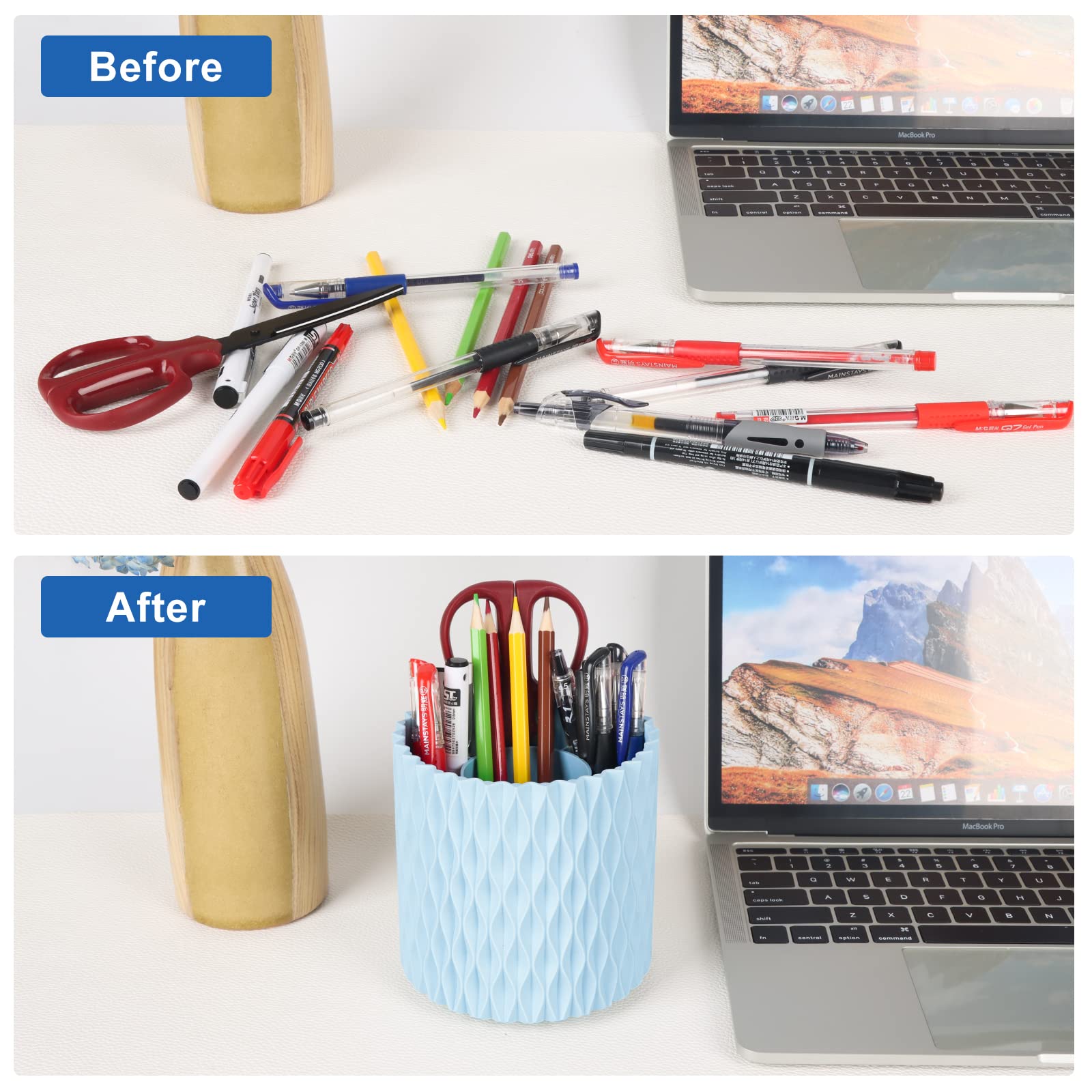 Makeup Brush Holder Organizer -360 Rotating Multi-Functional Pen Holder for Desk,Multi-Purpose Desktop Stationary Organizer,Stor