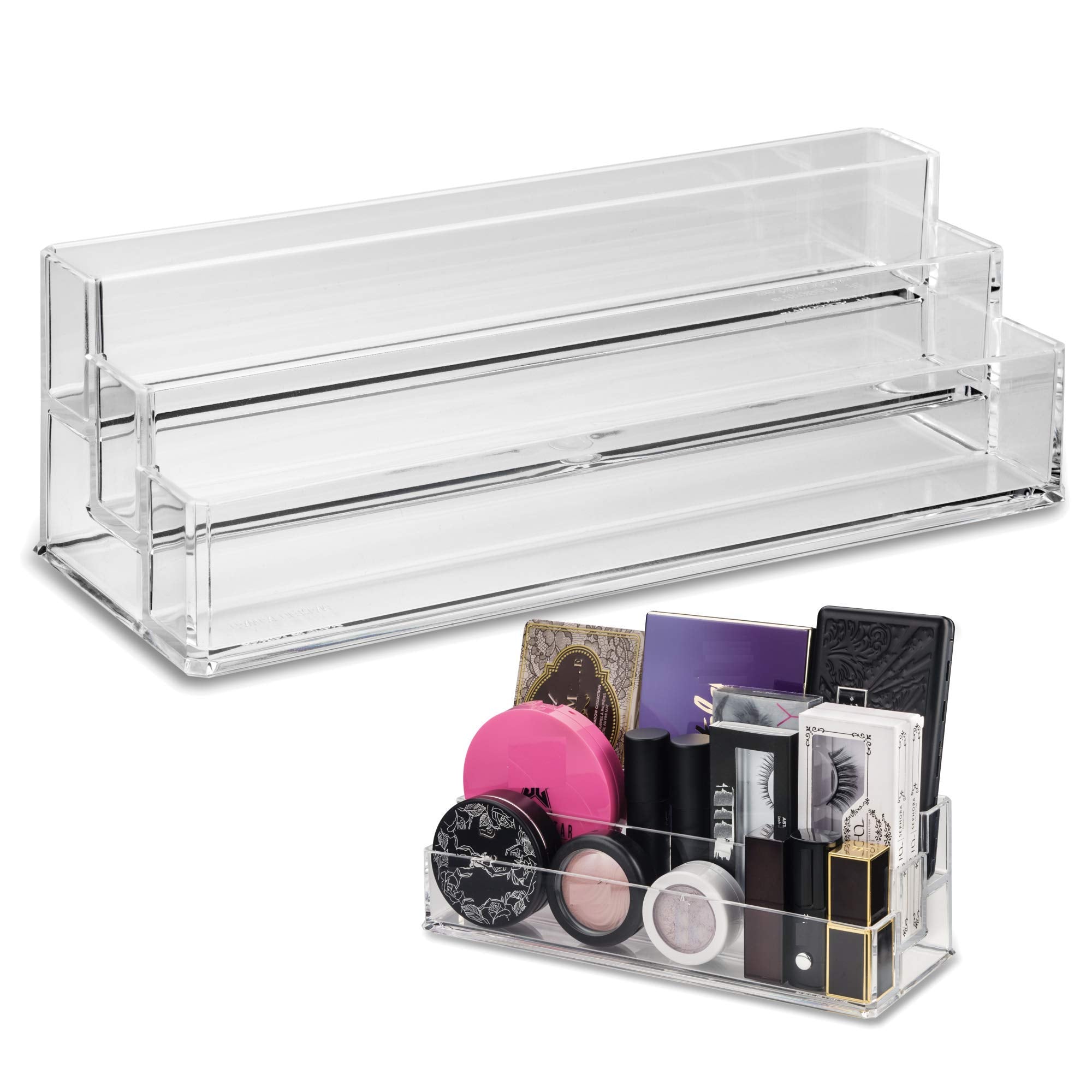 Byalegory Tiered Acrylic Eyeshadow Palette Makeup Organizer (Small Palettes, Compacts, Lipsticks, Lip Gloss, Eye Shadows, Cosmet