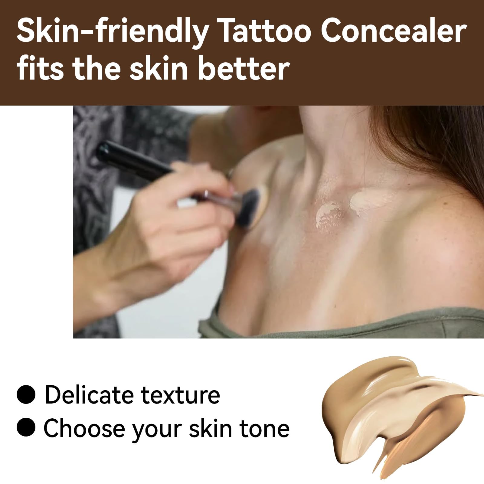 Nusitryco Waterproof Tattoo Cover Up Concealer, 0.7 Fl Oz, Professional for Men & Women, Multi-Color, Long Lasting for Scars & Dark Spots