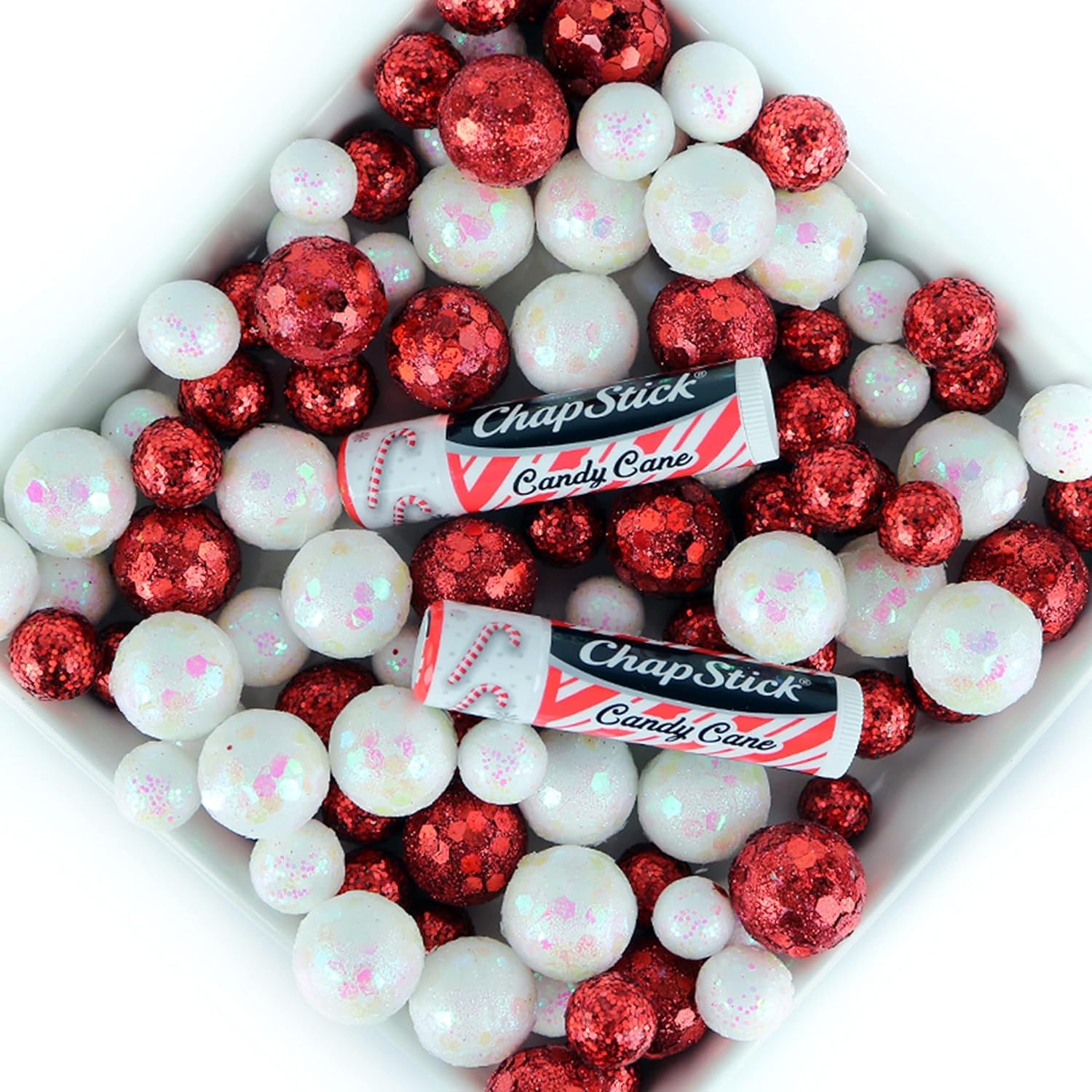 ChapStick Lip Balm, Candy Cane, 3-Count - Fresh & Minty Lip Moisturizer, Stocking Stuffer, 0.15 Oz Ea