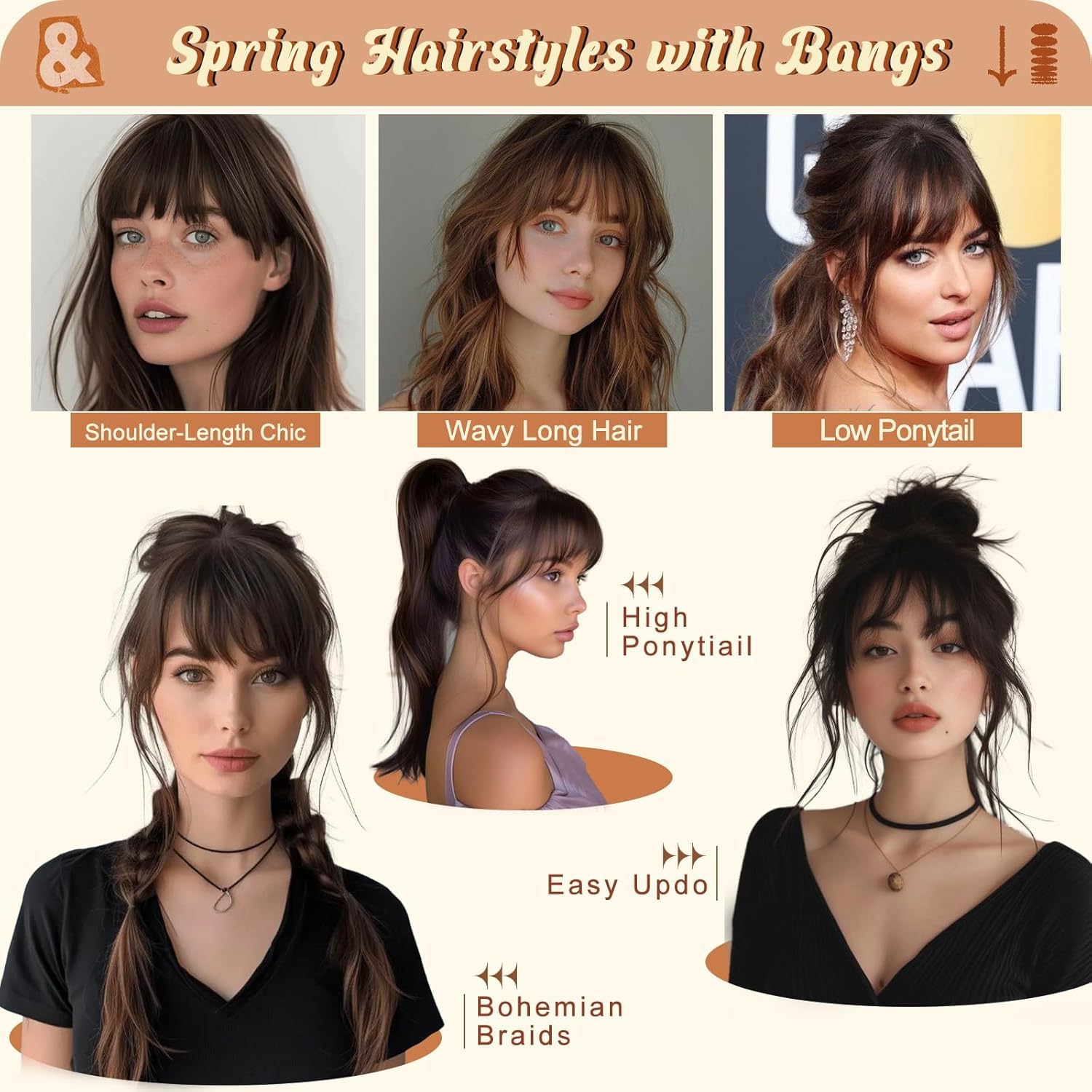 Bangs Hair Clip Dark Brown Clip In Bangs 100% Human Remy Hair Bangs Wispy Clip On Hair Extensions Fringe With Temples Hairpieces