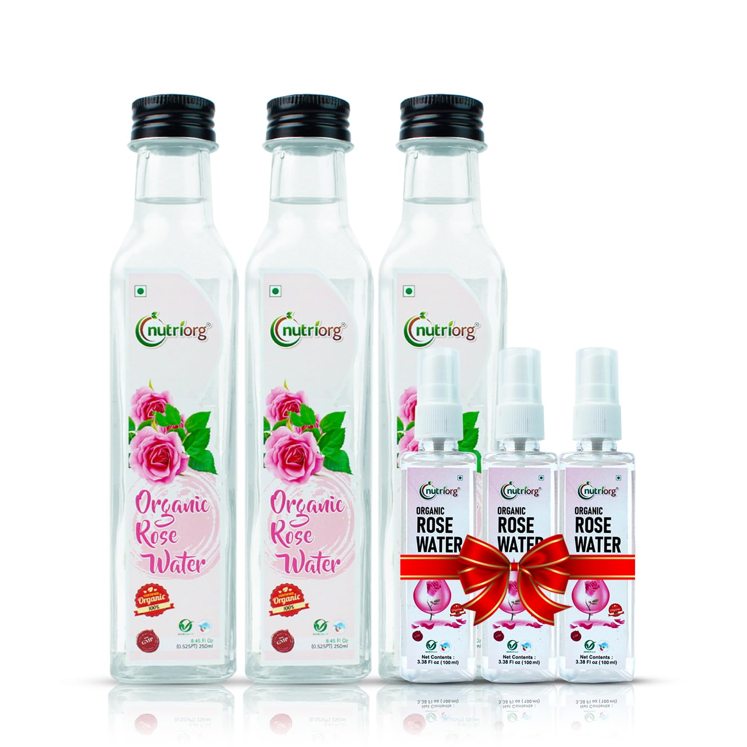 Nutriorg Organic Rose Water 750 Ml (Pack Of 3)