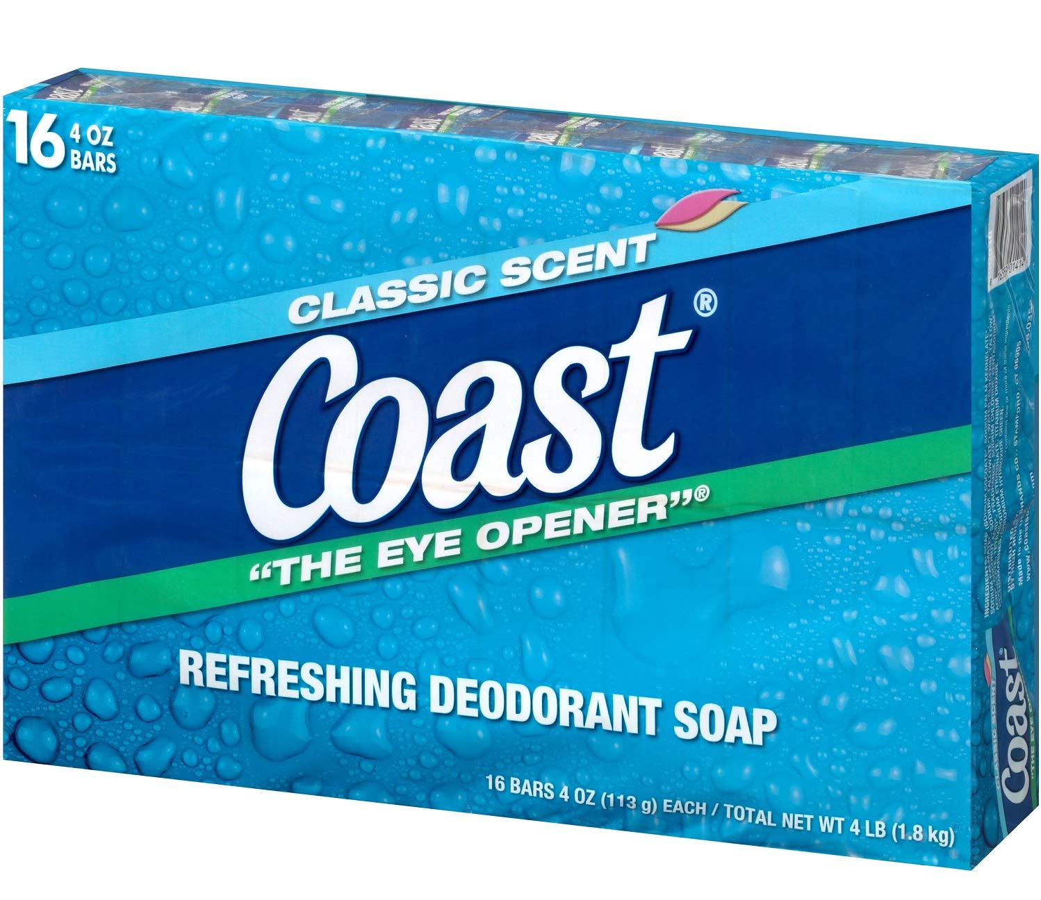 Coast Refreshing Deodorant Soap Bar - 16 Bars - Thick Rich Lather Leaves Your Body Feeling Energized And Clean - Classic Pacific