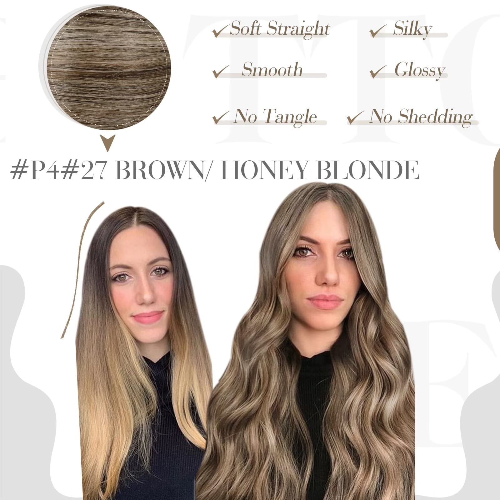 Hetto Nano Tip Extensions Real Human Hair Brown Highlighted Blonde Nano Link Human Hair Extensions Invisible Nano Ring Hair Exte