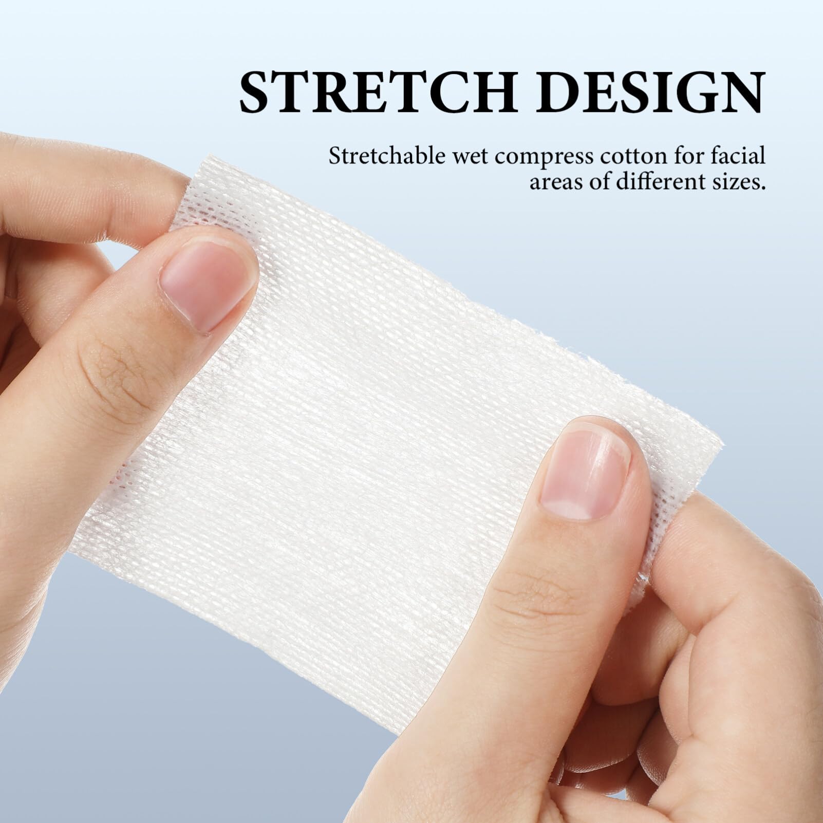 TOPPERFUN 400Pcs Wet Cotton Makeup Remover Cotton Pads, 4.72x3.93in Stretchable Face Thin Makeup Remover Cotton Pads, Womens Ton