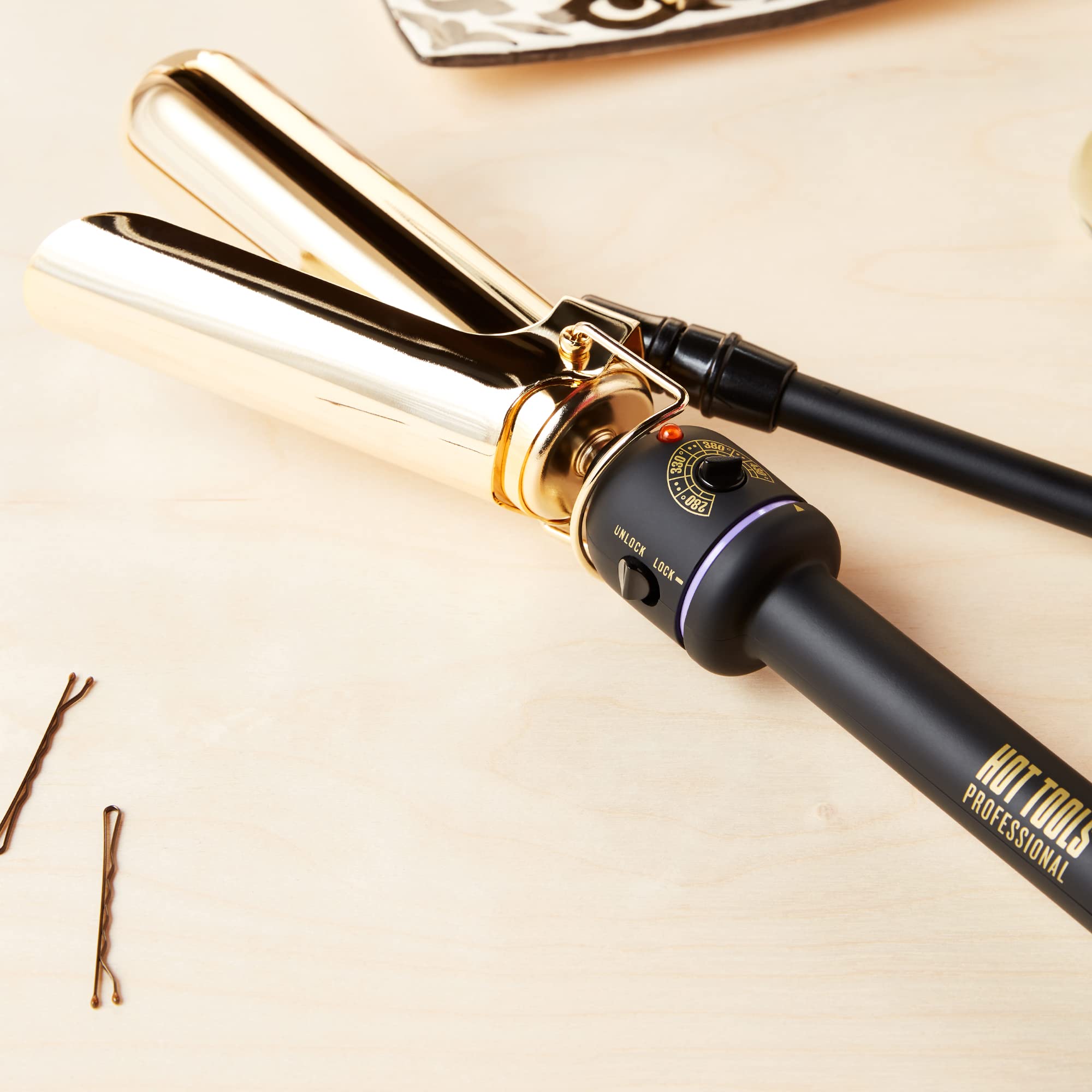 Hot Tools Pro Artist 24K Gold Marcel Iron | Long Lasting Curls, Waves (1-1/2 in)