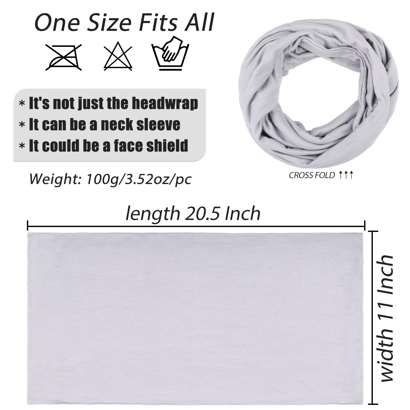 Xtrend 1 Piece Head Wrap Solid Color Halo Turban Fashion Headband Extra Wide Full Head Coverage Bandana Soft Breathable Turban F