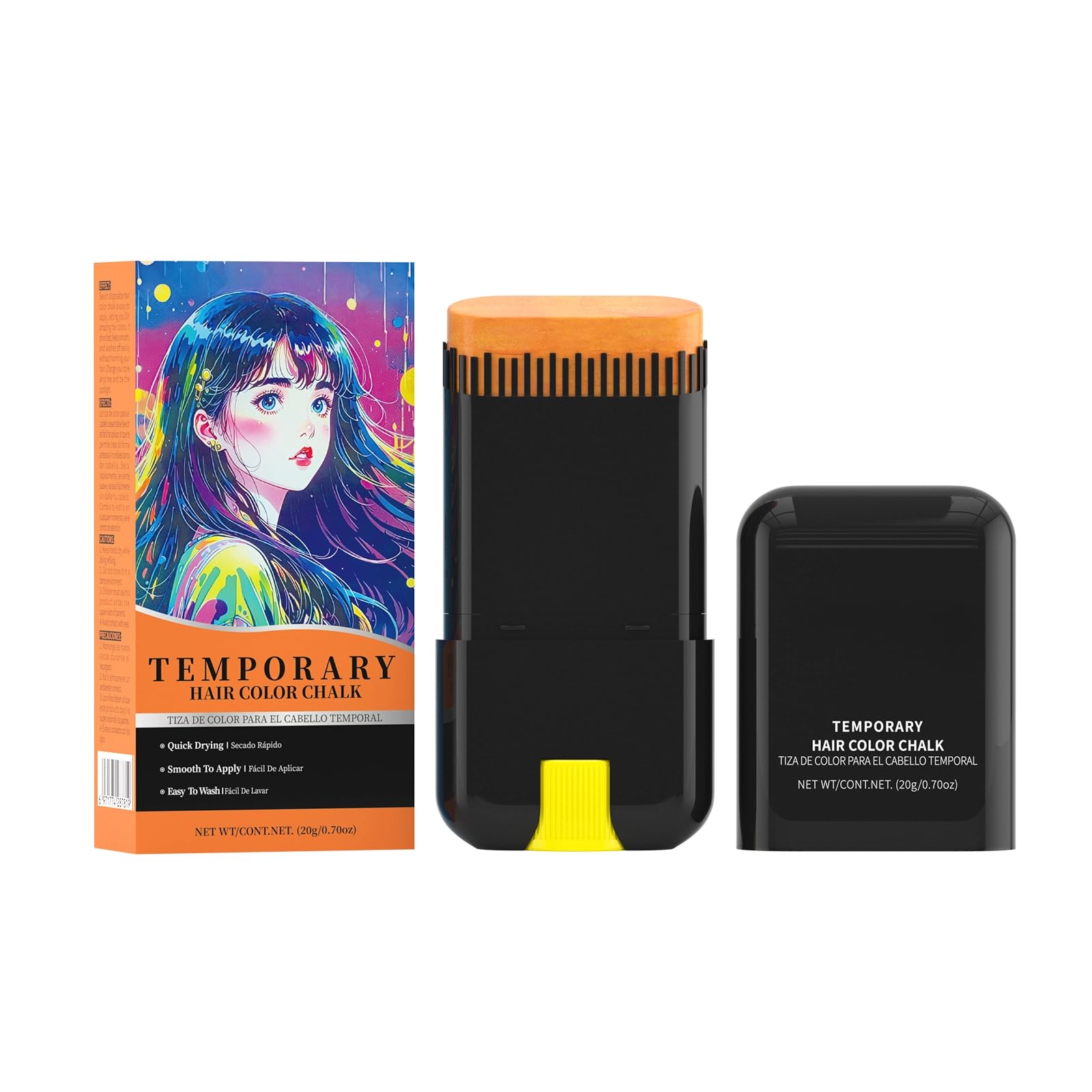 Gowwim Temporary Colorful Hair Dye Comb & Stick, Natural Hair Color Stick Portable DIY Colored Styling Washable LongLasting Col