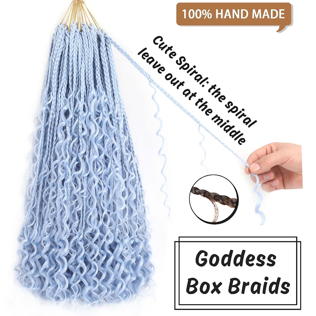 Cookoo 8 Pack Boho Box Braids Crochet Hair For Black Women 18 Inch Synthetic Afro Goddess Box Braids Curly Ends Crochet Hair Pre