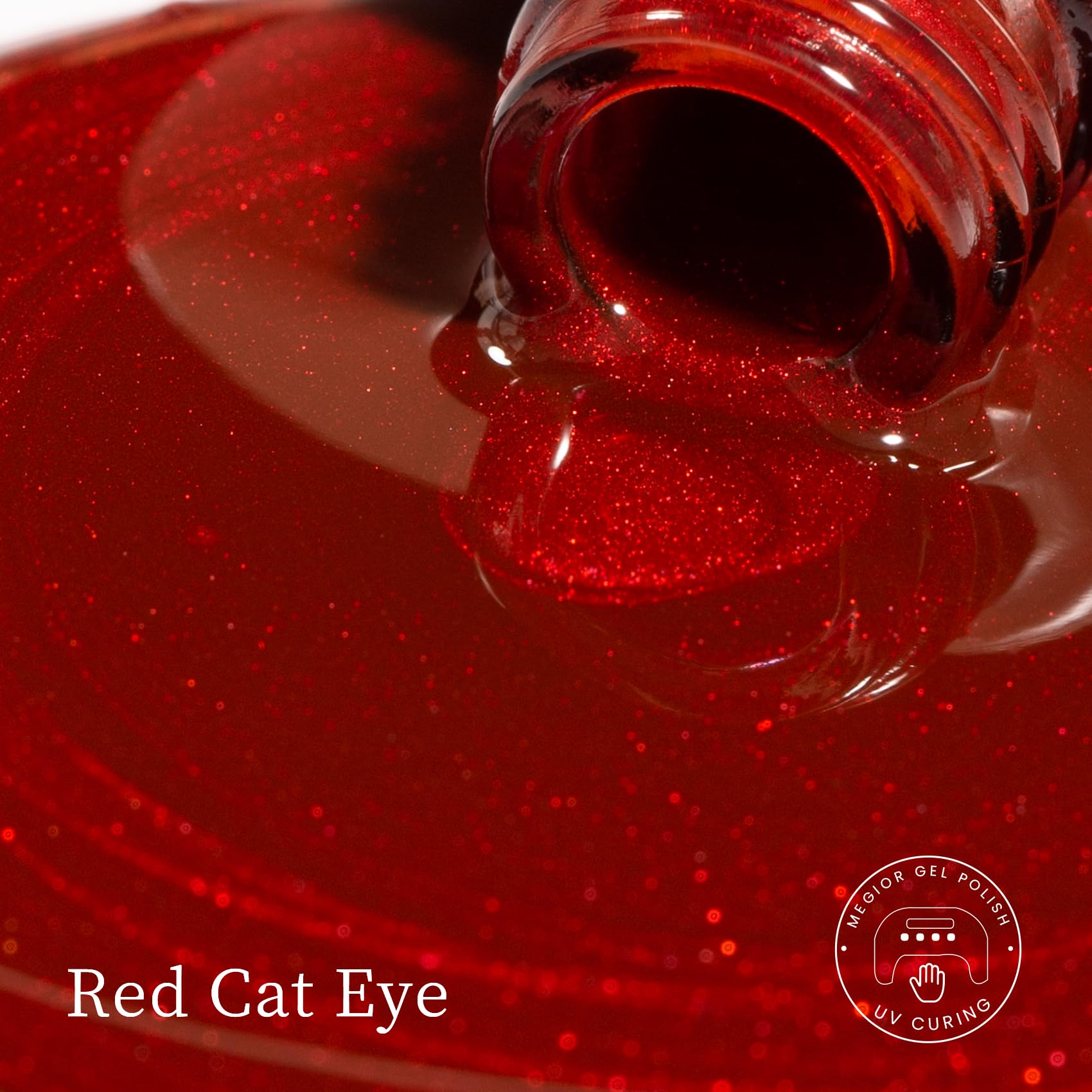 Maychao 15Ml Cat Eye Gel Nail Polish 1Pc Red Gel Polish With Magnet Soak Off Holographic Magnetic Nail Polish For Nail Art Manic